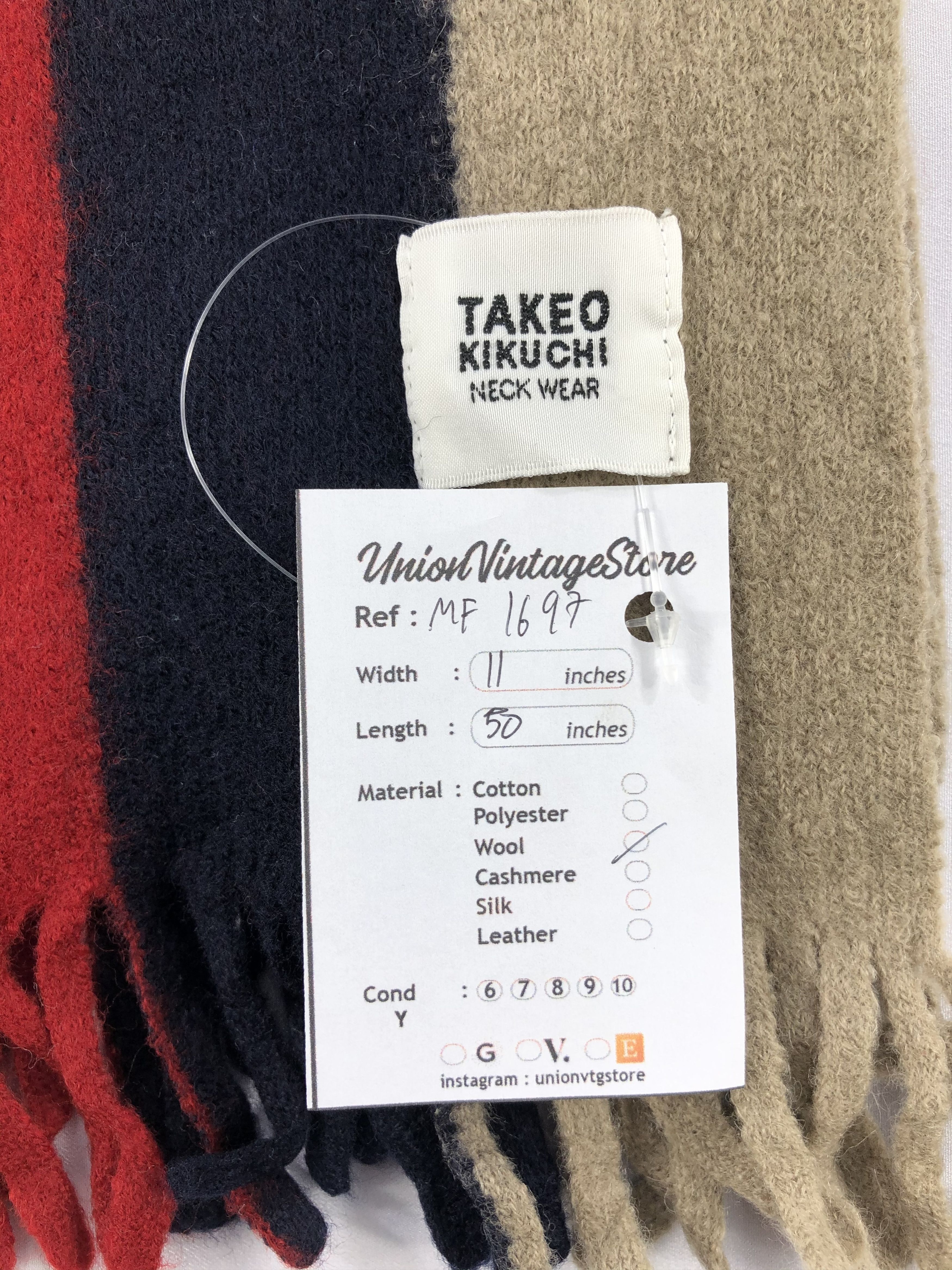 Takeo Kikuchi Vintage Takeo Kikuchi Scarf/Muffler/Neckwear MF1697 Size ONE SIZE - 5 Thumbnail
