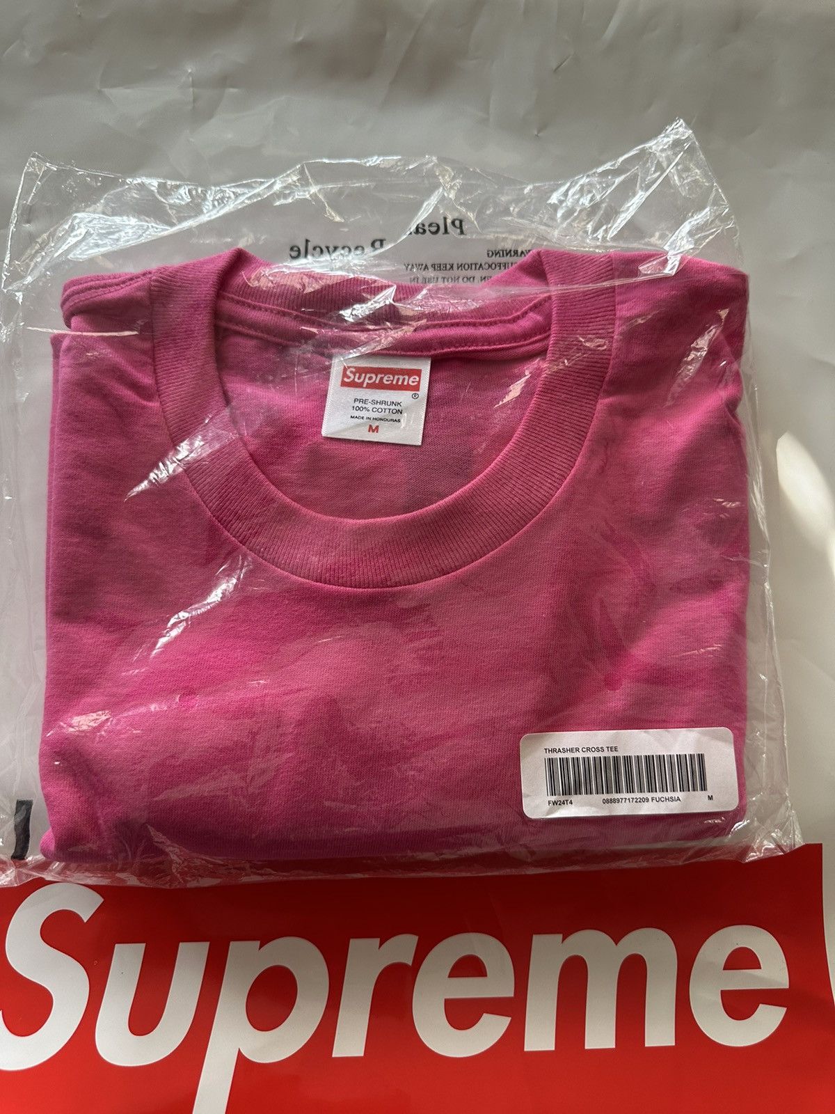 Supreme Supreme Thrasher Cross Tee Fuchsia Medium | Grailed