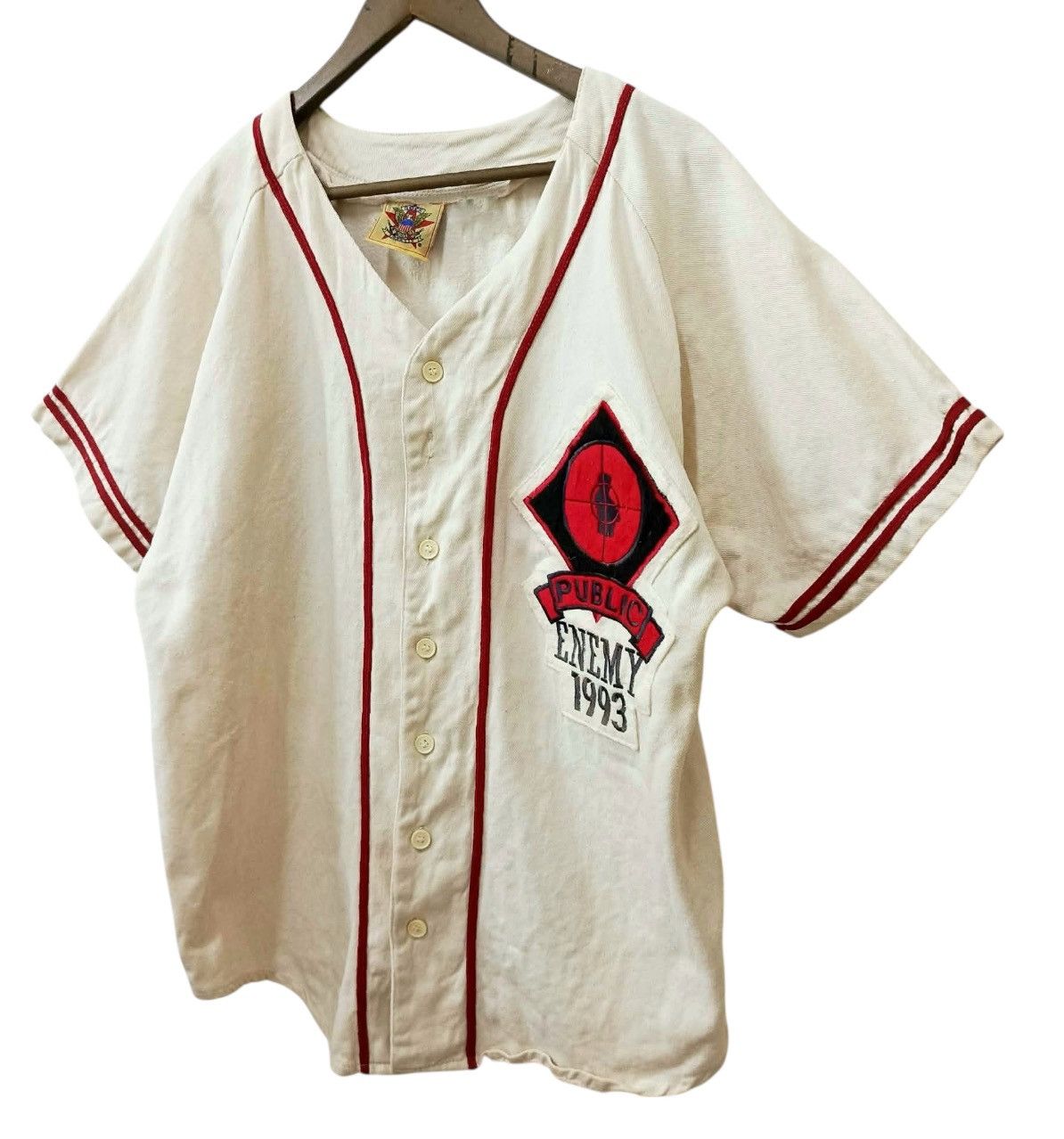 Public Enemy Vintage 1993 Public Enemy Baseball cotton jerseys Size US L / EU 52-54 / 3 - 4 Thumbnail