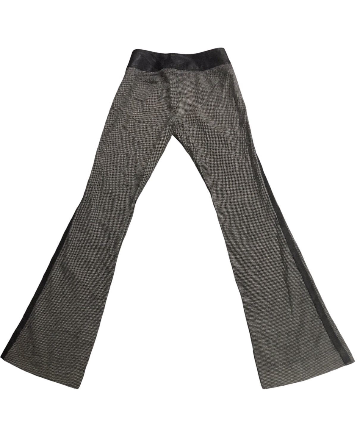 Dolce & Gabbana × Vintage Vintage D&G Wool Leather Waist Flared Women Pant Size 29" - 2 Thumbnail