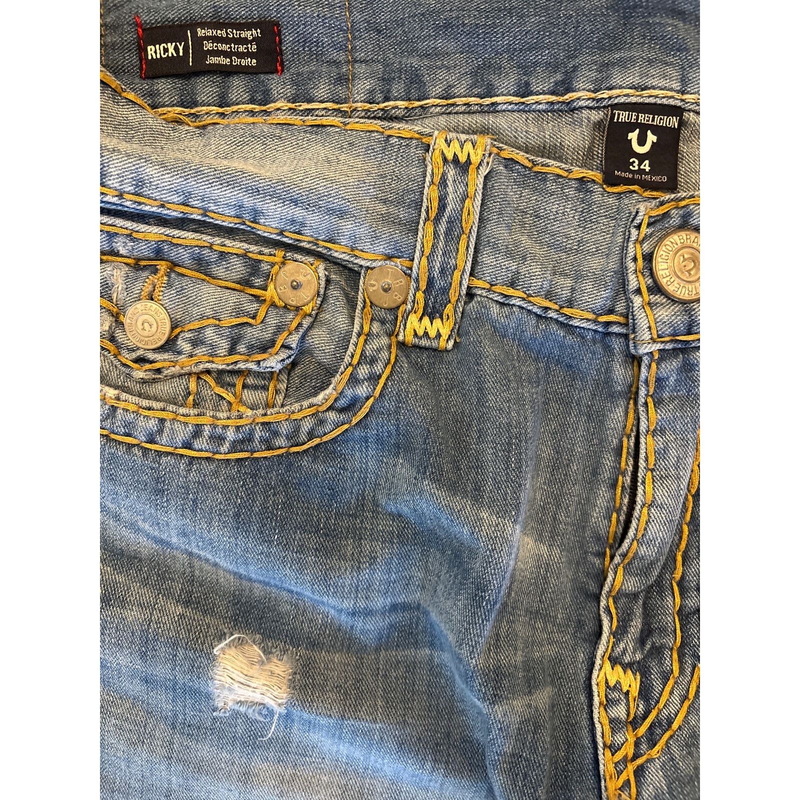 True Religion True religion, Ricky relaxed straight Jean distressed jorts Size US 34 / EU 50 - 2 Thumbnail