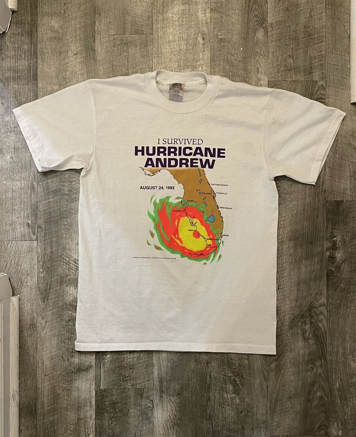Other Deadstock Vintage 1992 Hurricane Andrew Single Stitch Tee Size US L / EU 52-54 / 3 - 1 Thumbnail