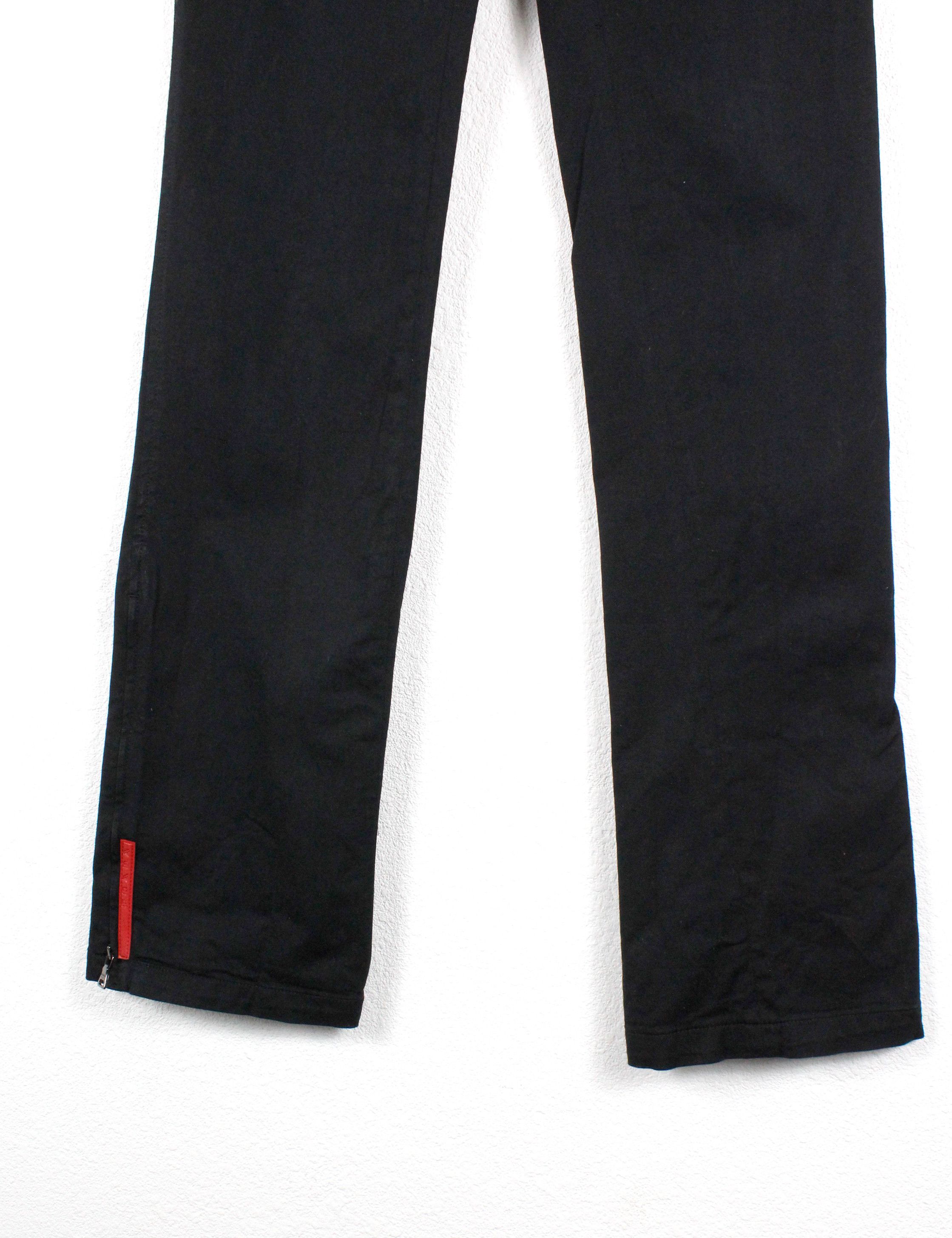 Prada Womens Prada Y2K Red Rubber Logo Moto Track Cotton Pants Size 25" / US 0 / IT 36 - 2 Thumbnail