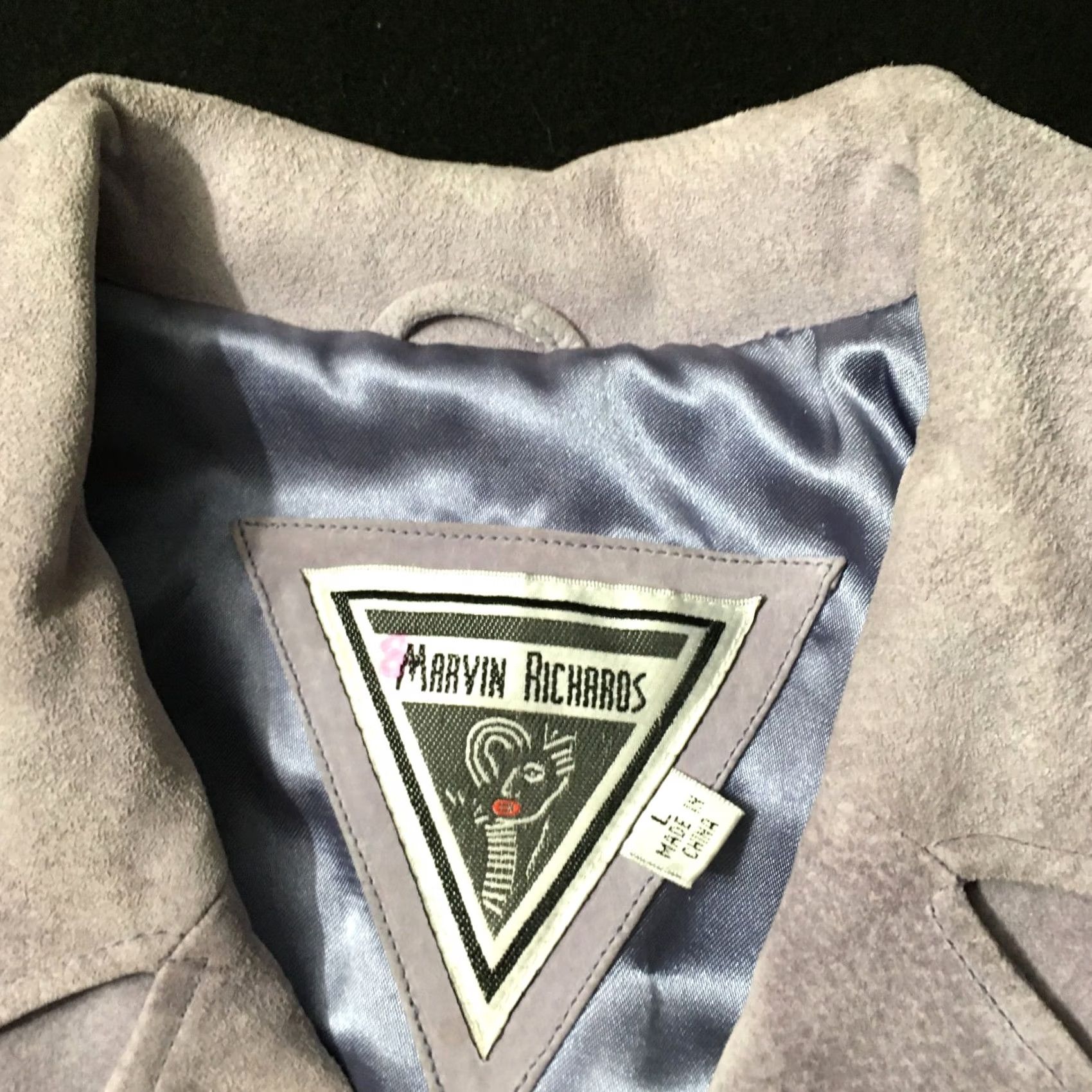 Vintage VINTAGE Marvin Richards Suede Jacket Western Boho Lavender Purple Fringe Pockets Button Long Sleeve Short Jacket Womens L Size L / US 10 / IT 46 - 4 Thumbnail