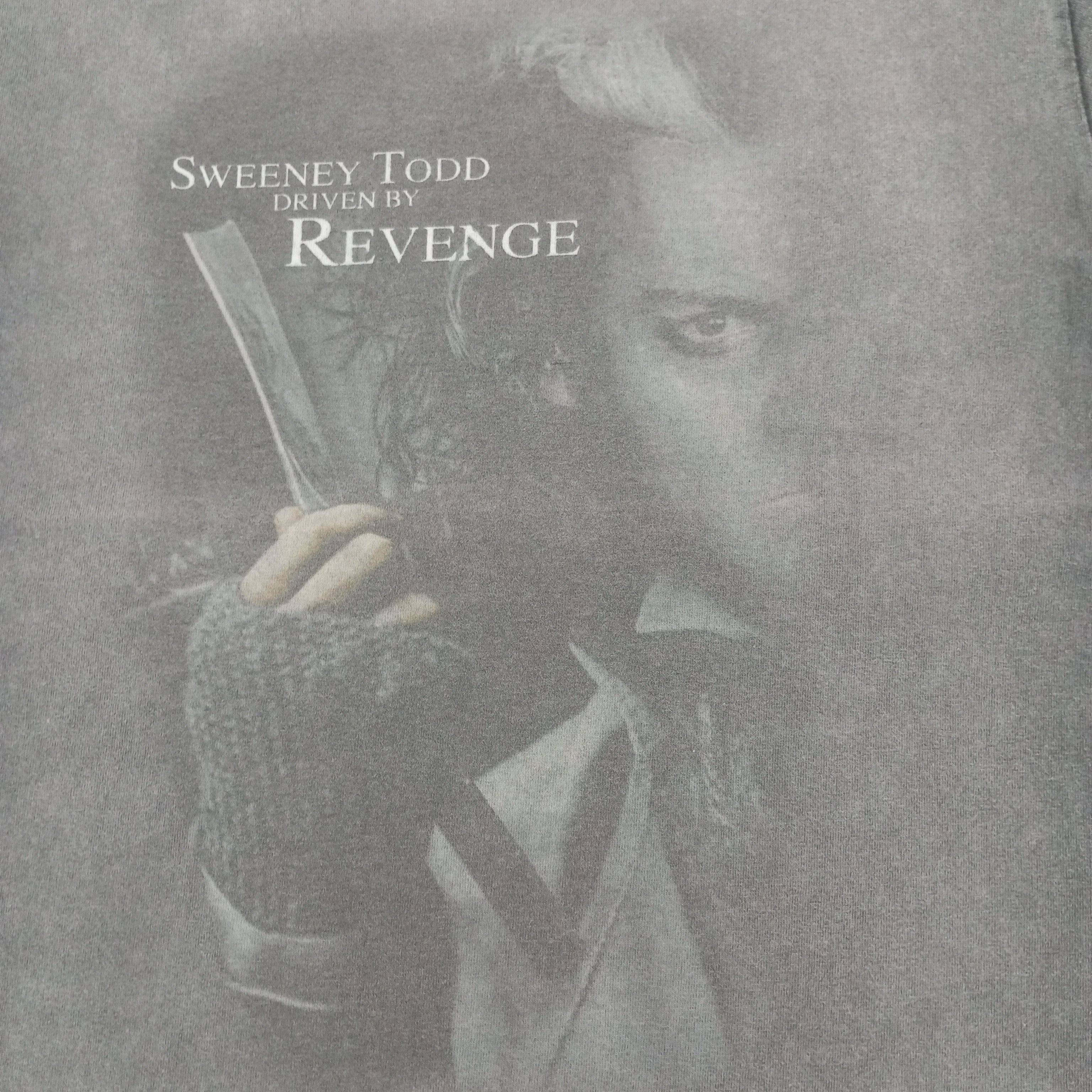 Vintage Sweeney Todd Driven by Revenge Movie Distressed Tshirt Size US S / EU 44-46 / 1 - 2 Thumbnail