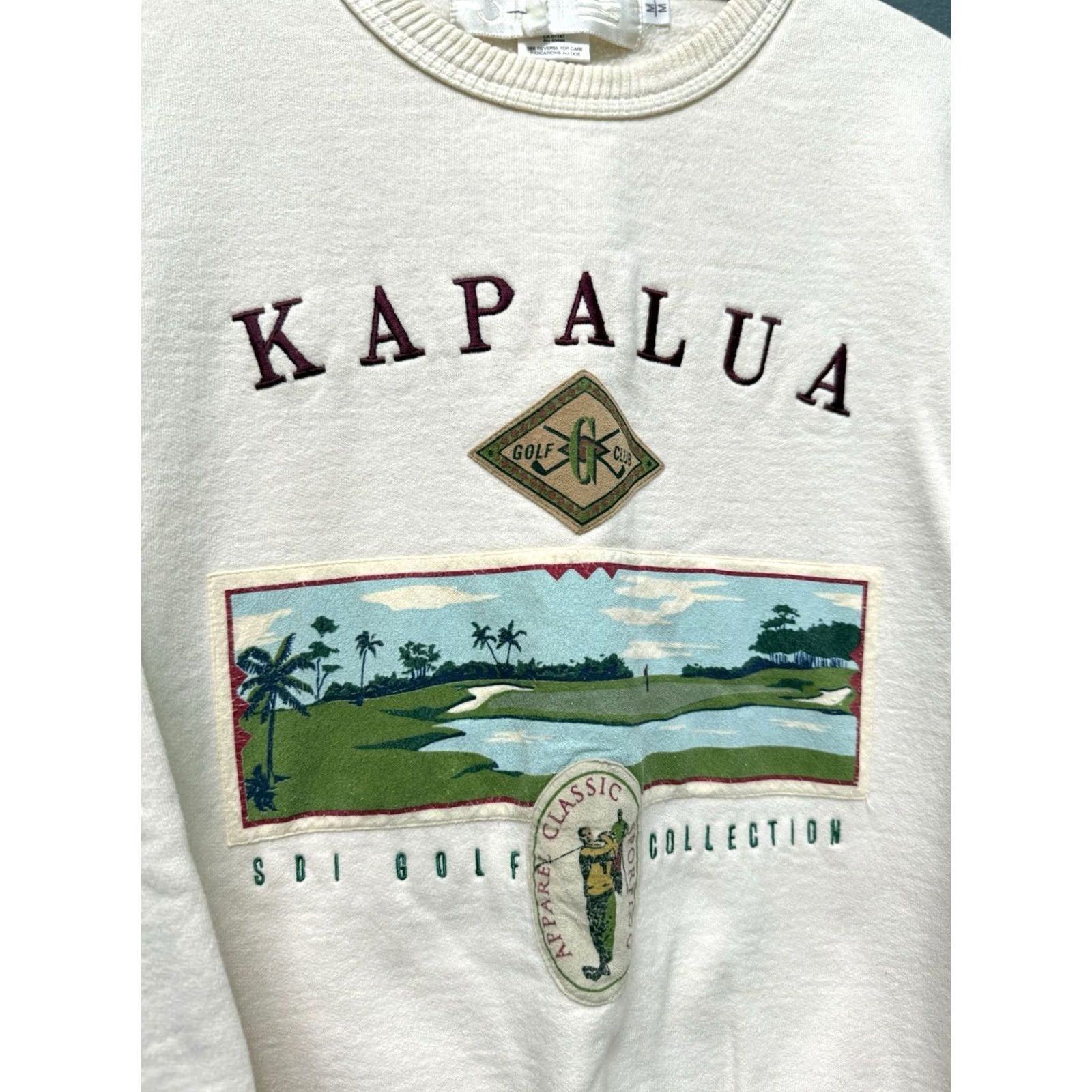 Vintage VINTAGE 90s Kapalua Golf Course White Cotton Hawaii Sweatshirt M Medium Mens? Size US M / EU 48-50 / 2 - 4 Thumbnail