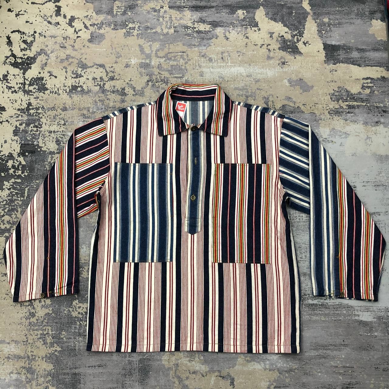 Vintage Y397 RARE VTG JAPAN STRIPED DENIM JACKET Size US M / EU 48-50 / 2 - 1 Thumbnail