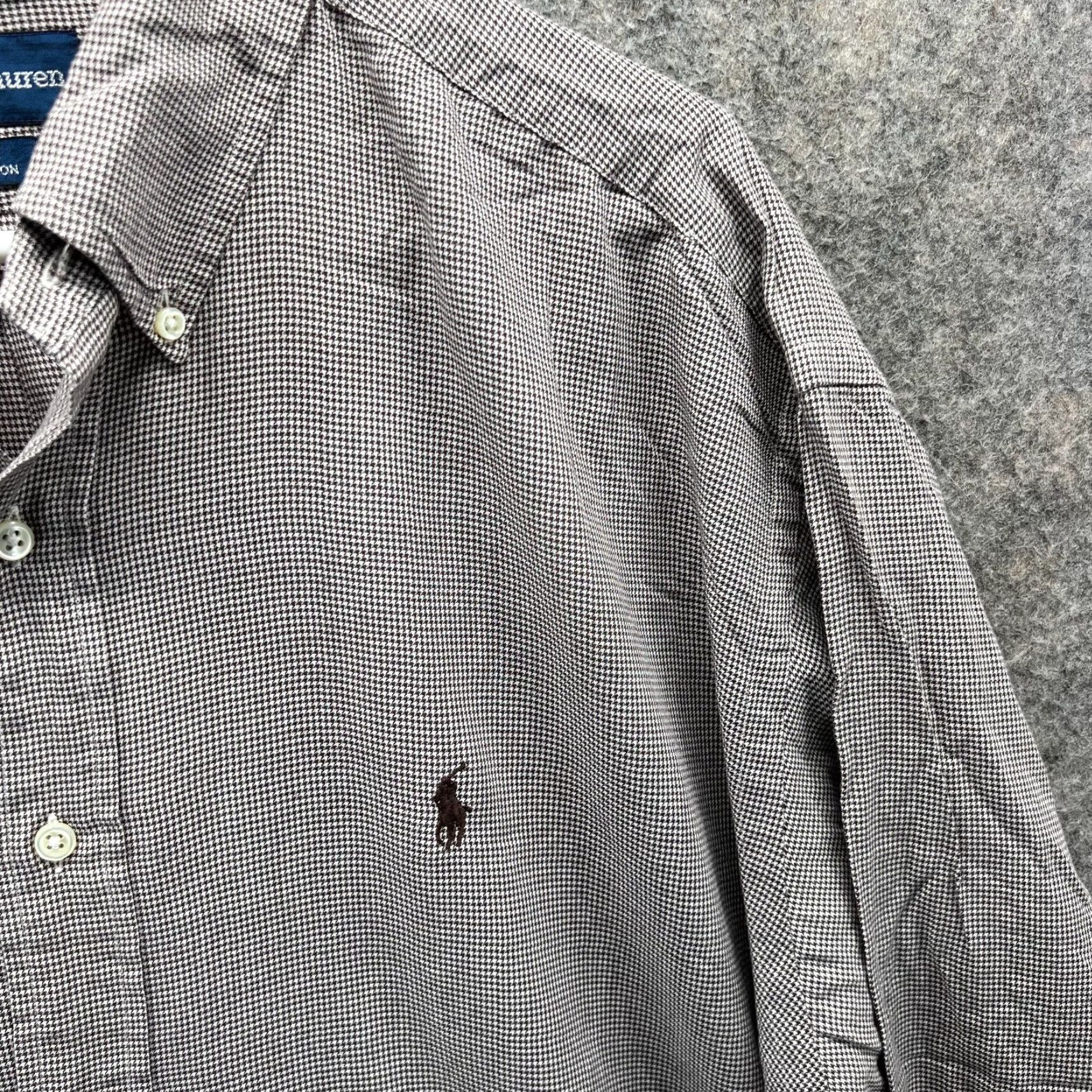 Polo Ralph Lauren VINTAGE Polo Ralph Lauren Shirt Mens XL Brown Button-Down Houndstooth Oxford Size US XL / EU 56 / 4 - 5 Thumbnail