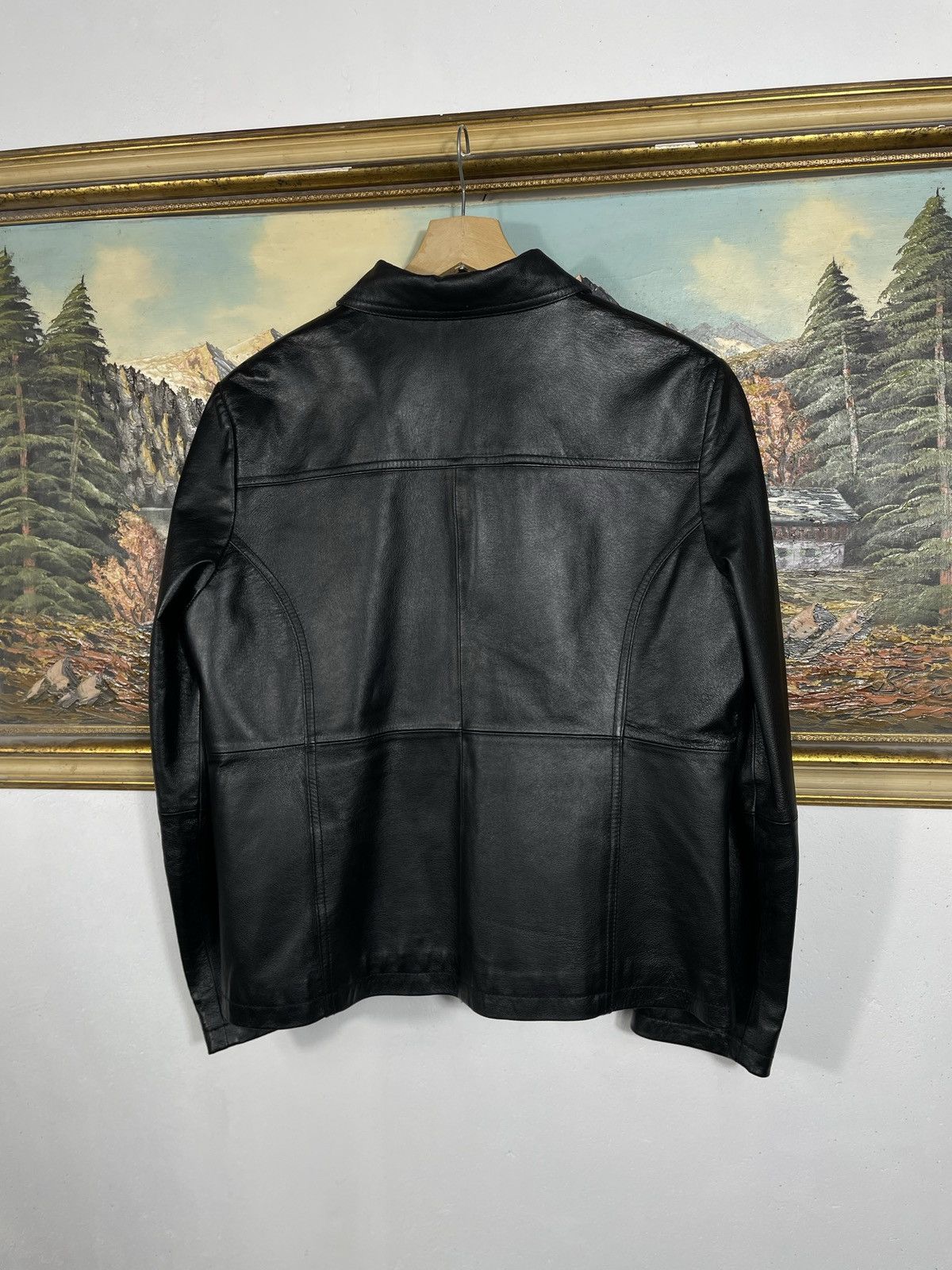 Vintage Vintage Y2k Black Real Leather Zip Bomber Jacket Avant Garde Size US M / EU 48-50 / 2 - 7 Thumbnail