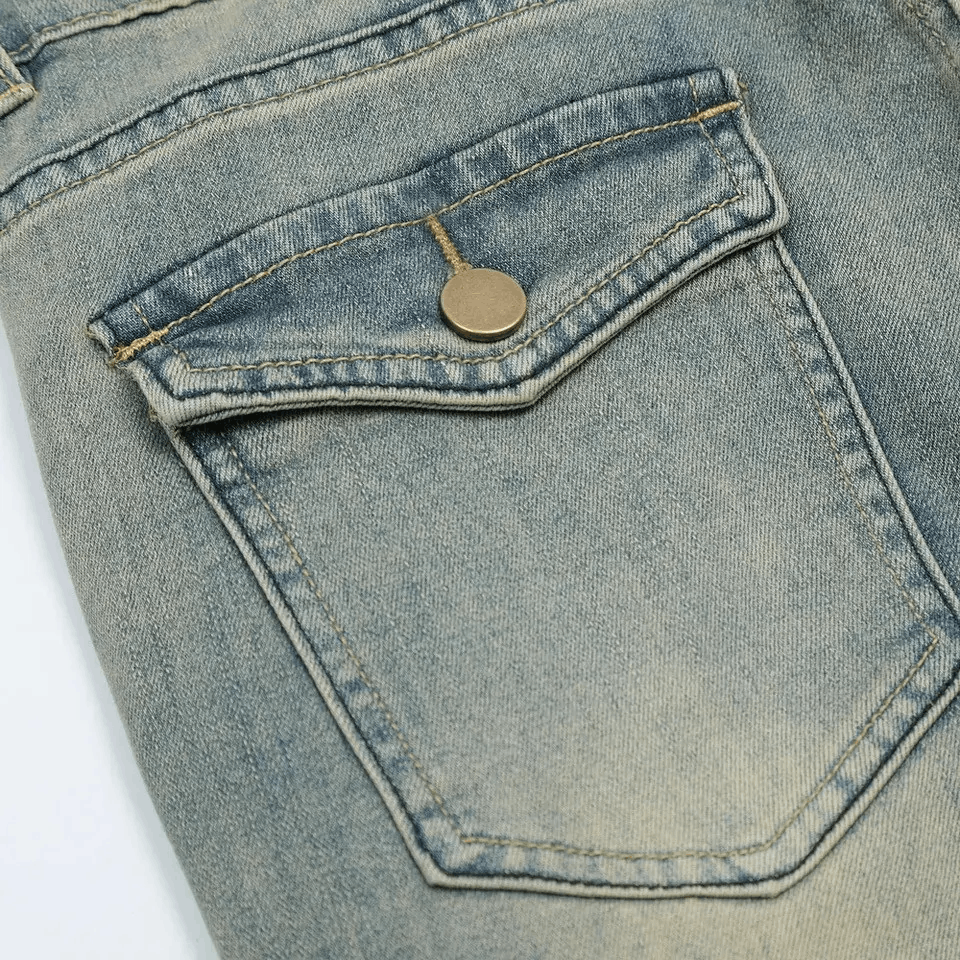 Japanese Brand × Vintage Skinny Jeans Plain Vintage Flared Trousers Y2k Pockets y2k Size US 28 / EU 44 - 6 Thumbnail