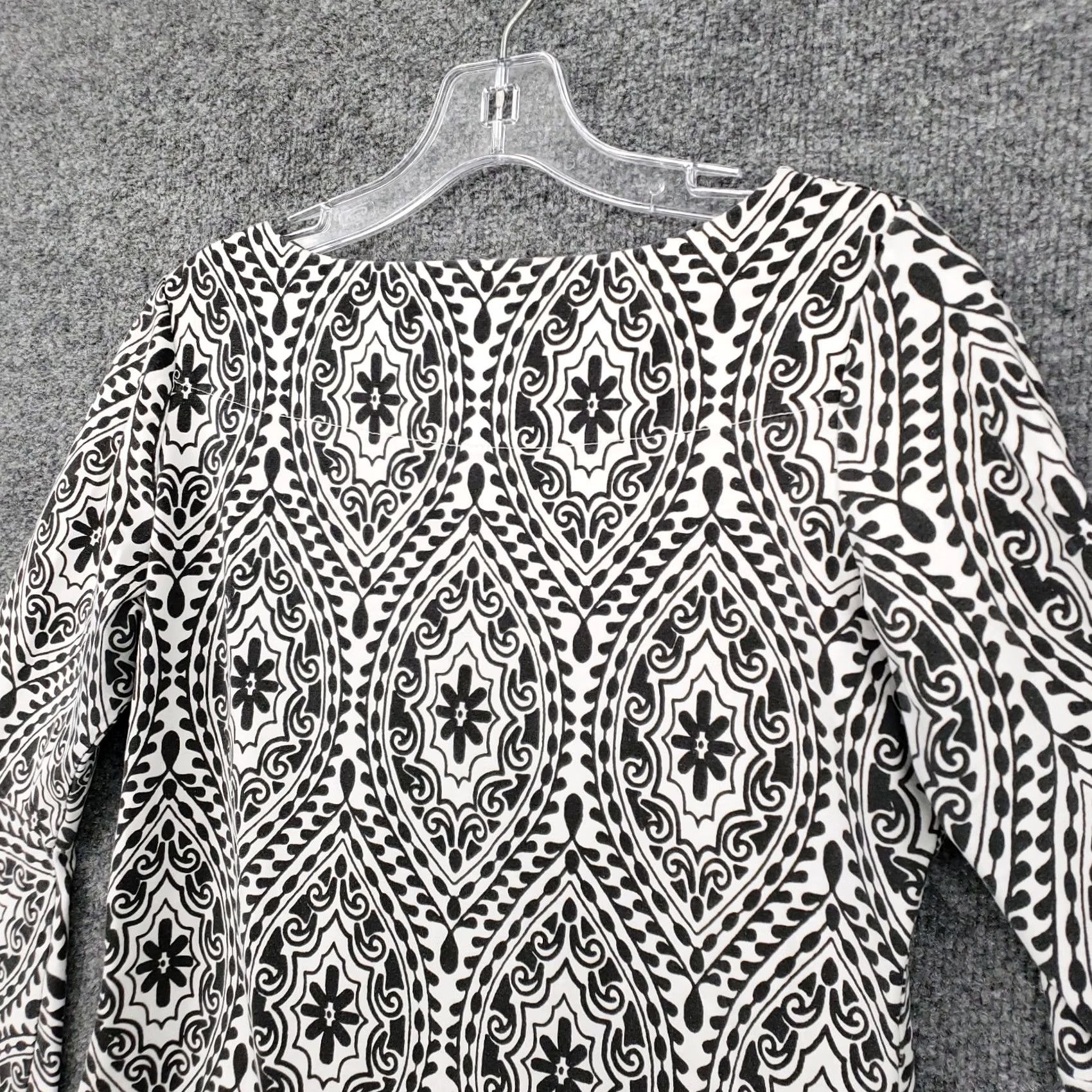 Bell Barbara Erickson Dress Womens Small Black Tunic Printed Boat Neck Bell Sleeve Size S / US 4 / IT 40 - 7 Thumbnail