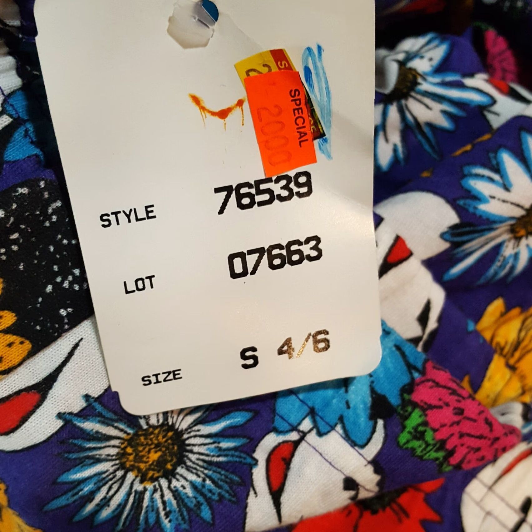 Mickey & Co. VINTAGE 90s Mickey Mouse Flower Print AOP Women's Size 34" Waist Leggings Pants Size 24" / US 00 / IT 34 - 5 Thumbnail