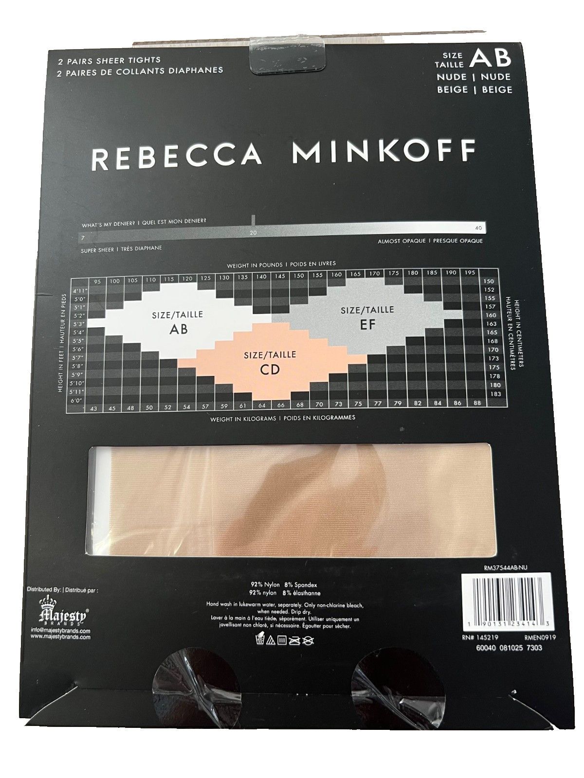 Rebecca Minkoff Rebecca Minkoff Sheer Tights Hosiery Nude Beige 2 Pairs AB Size ONE SIZE - 2 Thumbnail