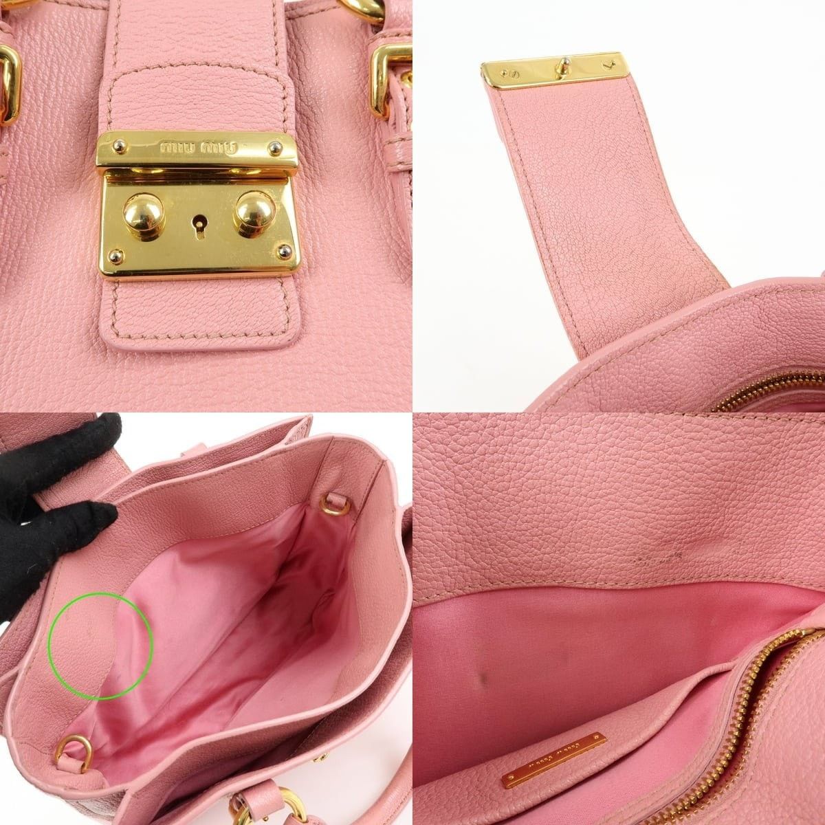 Miu Miu Miu Miu Madras Leather Shoulder Bag Pink Size ONE SIZE - 7 Thumbnail