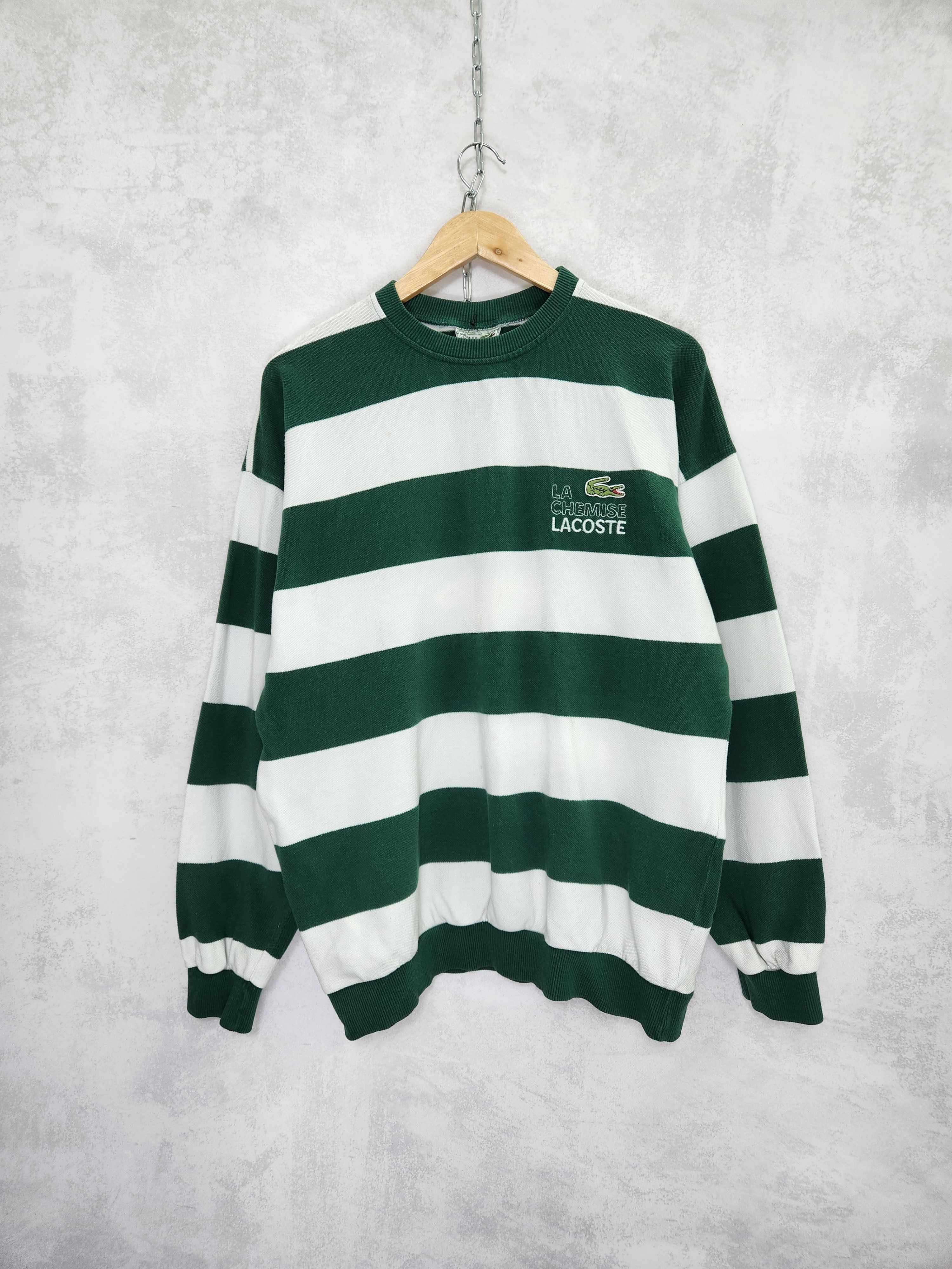 Vintage Vintage 90s La Chemise Lacoste Sweatshirt Stripe Big Logo Grailed