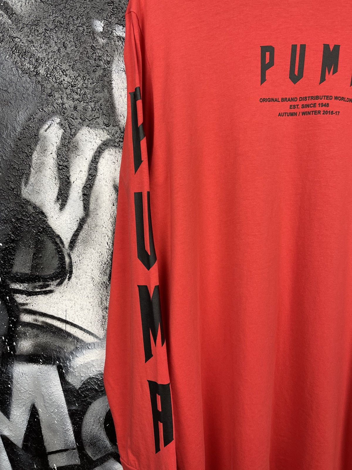 Puma Puma Red Cotton Long Sleeve T-Shirt Men’s Size Small Size US S / EU 44-46 / 1 - 5 Thumbnail