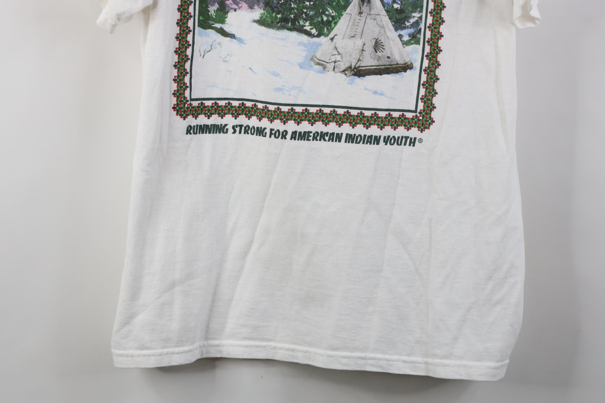 Vintage Vintage 90s Y2K On Earth American Indian Youth Camp T-Shirt Size US L / EU 52-54 / 3 - 3 Thumbnail