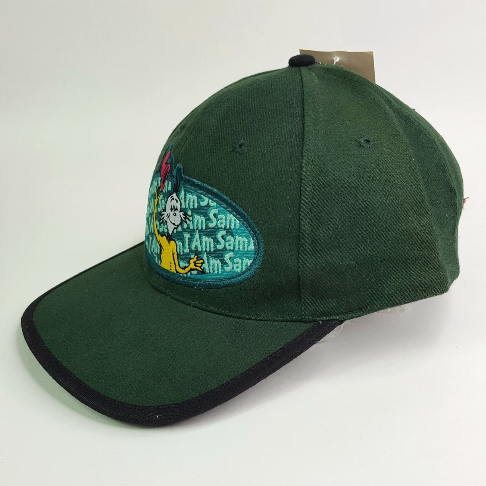 Vintage VTG Dr Seuss Green Eggs & Ham Snapback Hat Baseball Cap Sam I Am Book Green Twill Adjustable Men Hat Size ONE SIZE - 3 Thumbnail