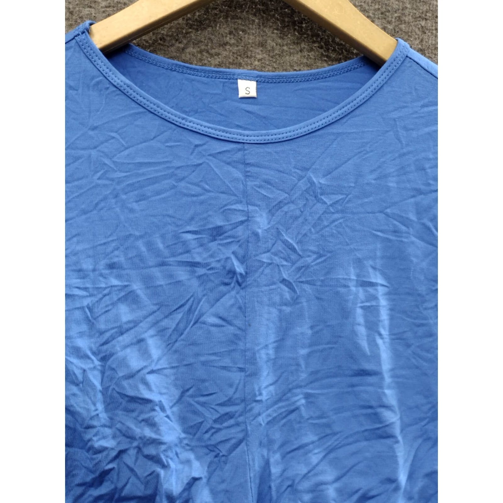 Vintage Unbranded Dazy Women's Basic Long Sleeve Solid Crop Top T-Shirt Blue S - Shirt - Women - Regular - Blue - Cropped - 90s? Size S / US 4 / IT 40 - 3 Thumbnail