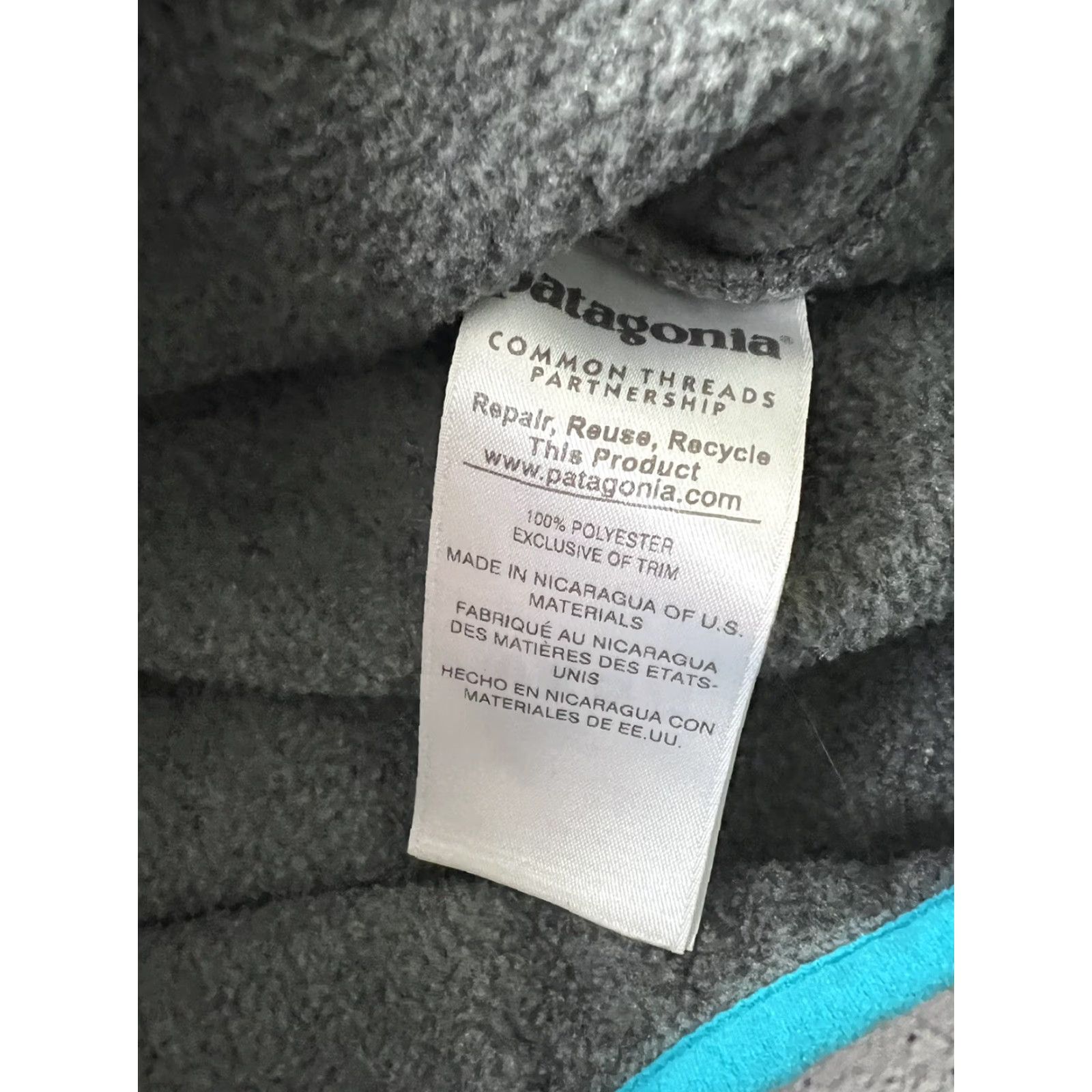 Patagonia NICE!! Patagonia Lightweight Synchilla Gray & Teal Snap-T Pullover Women's XS Size XS / US 0-2 / IT 36-38 - 6 Thumbnail