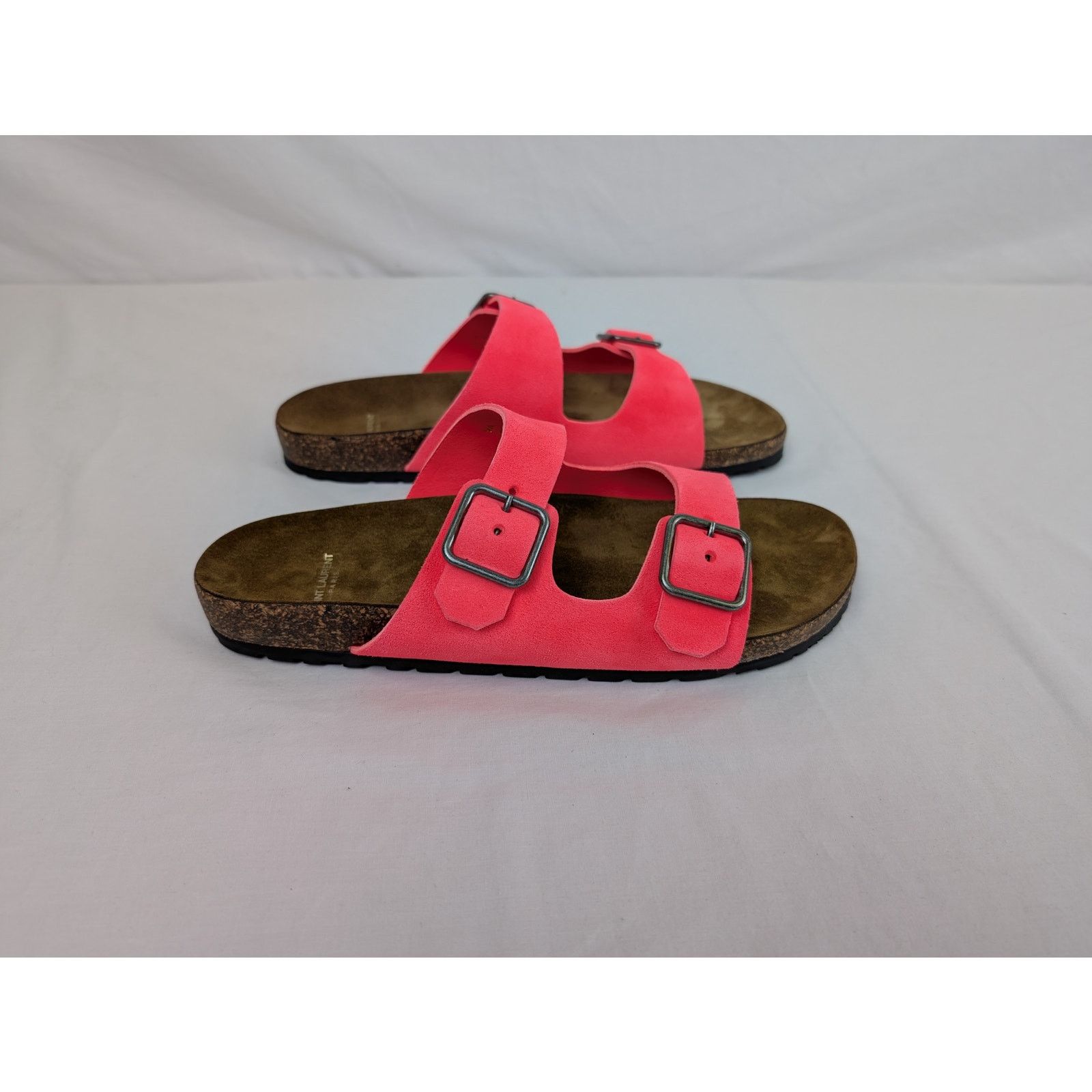 Saint Laurent Paris o1rshd1 Q:2 / Jimmy Double Buckle Slide Slipper Pink/Brown Size US 9 / EU 42 - 12 Thumbnail
