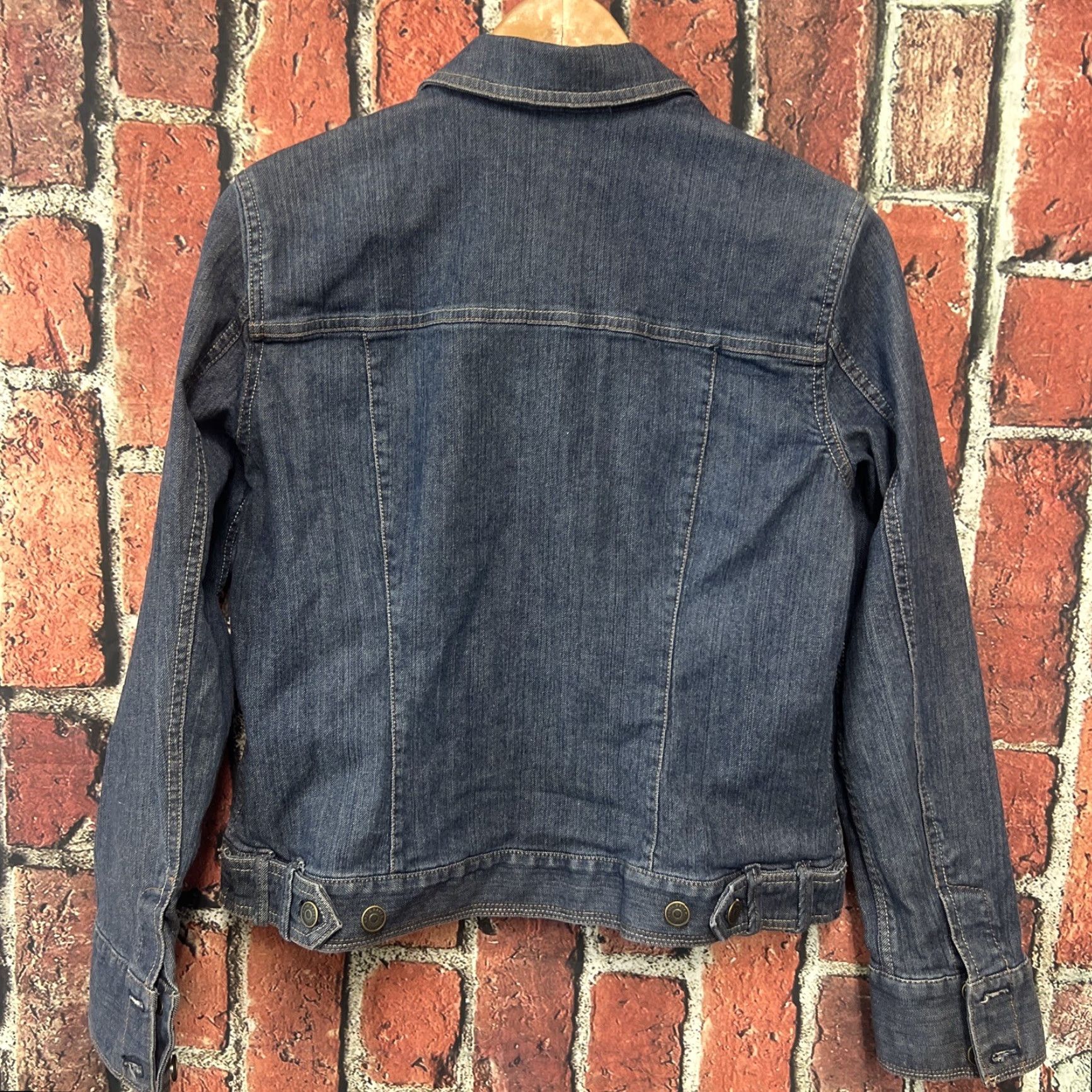 Eddie Bauer Eddie Bauer Jacket Women Denim Trucker Blue Button Short Sleeve Collared Pockets 90s Vintage Basic Size M / US 6-8 / IT 42-44 - 3 Thumbnail