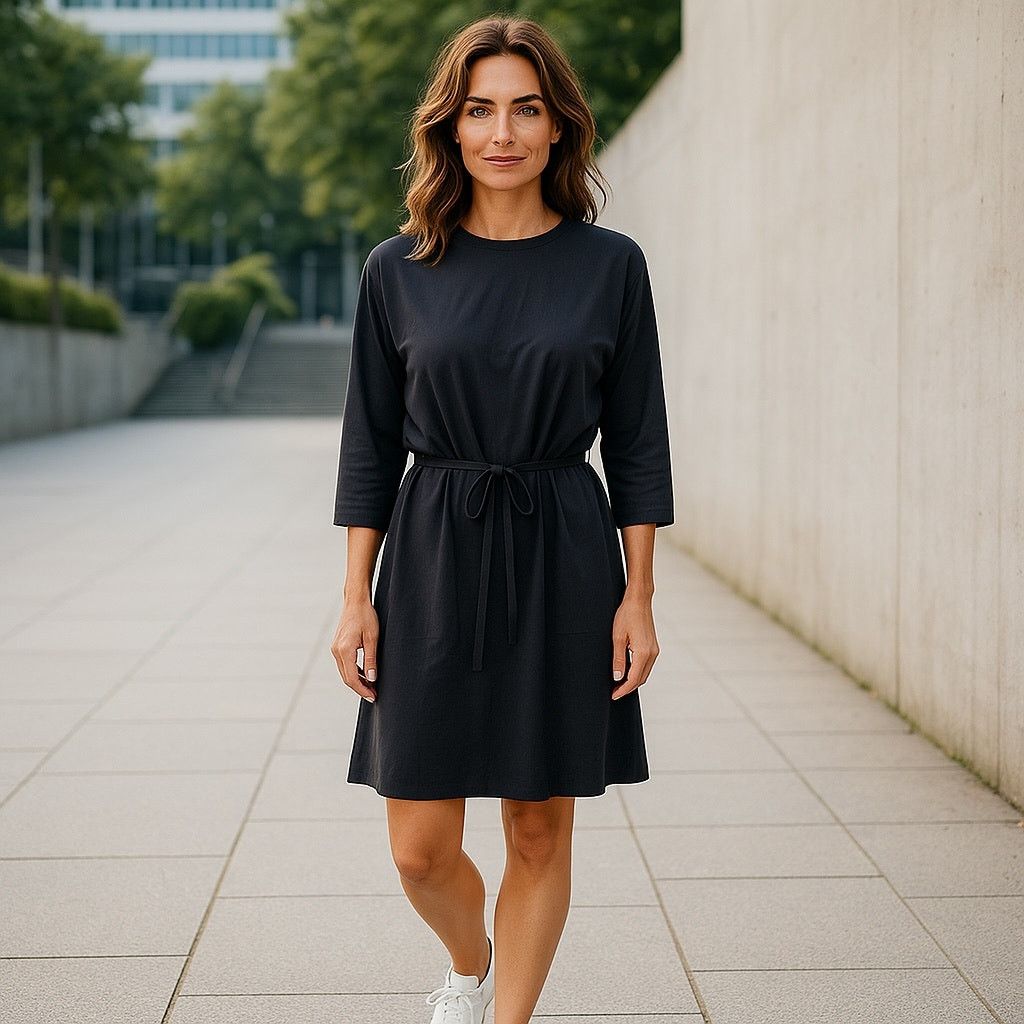 Anthropologie Anthropologie black long sleeve tie front dress Size S / US 4 / IT 40 - 1 Thumbnail