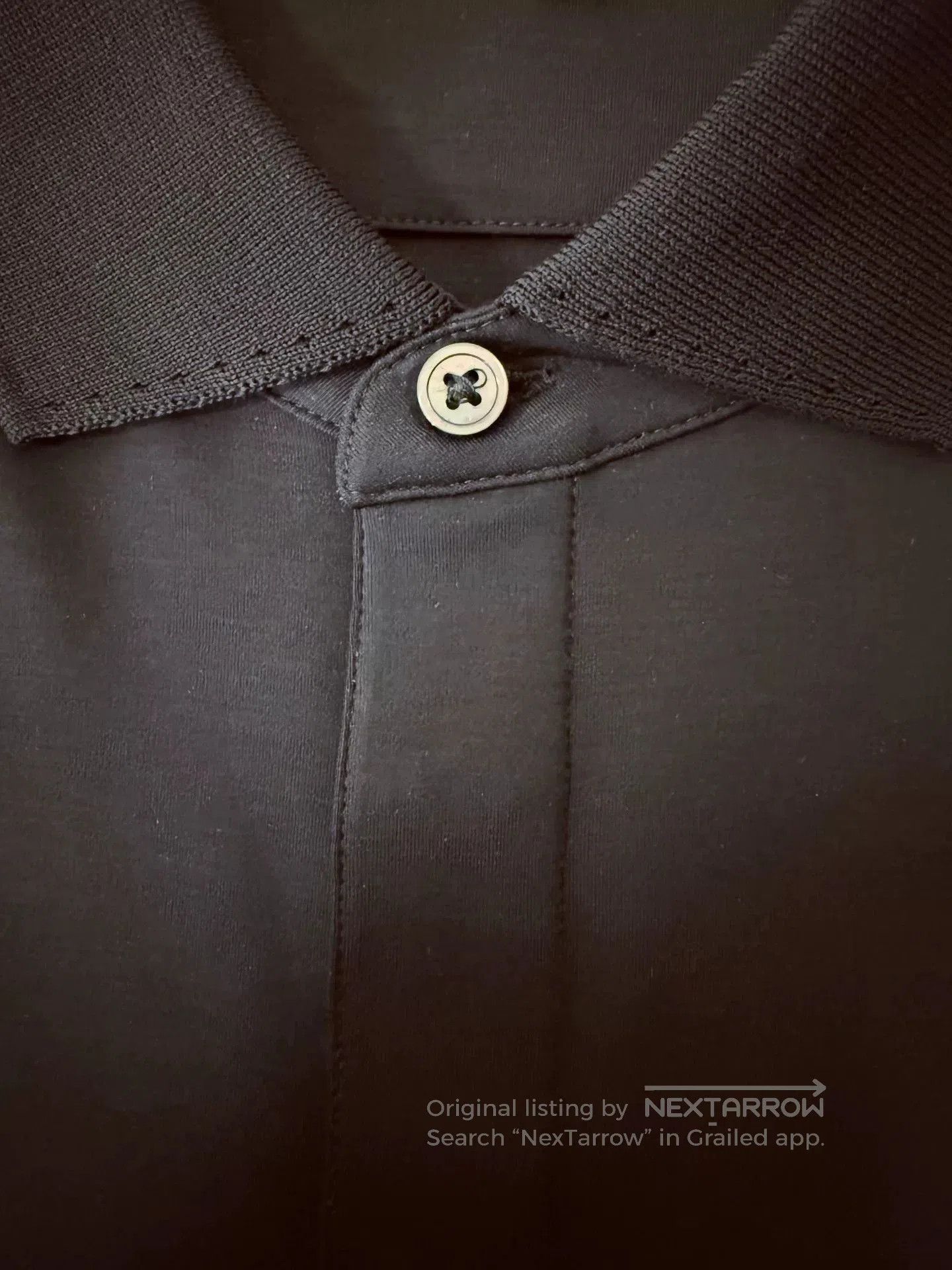 Ermenegildo Zegna ZEGNA Men's Black Short-Sleeve Polo. Size US L / EU 52-54 / 3 - 3 Thumbnail