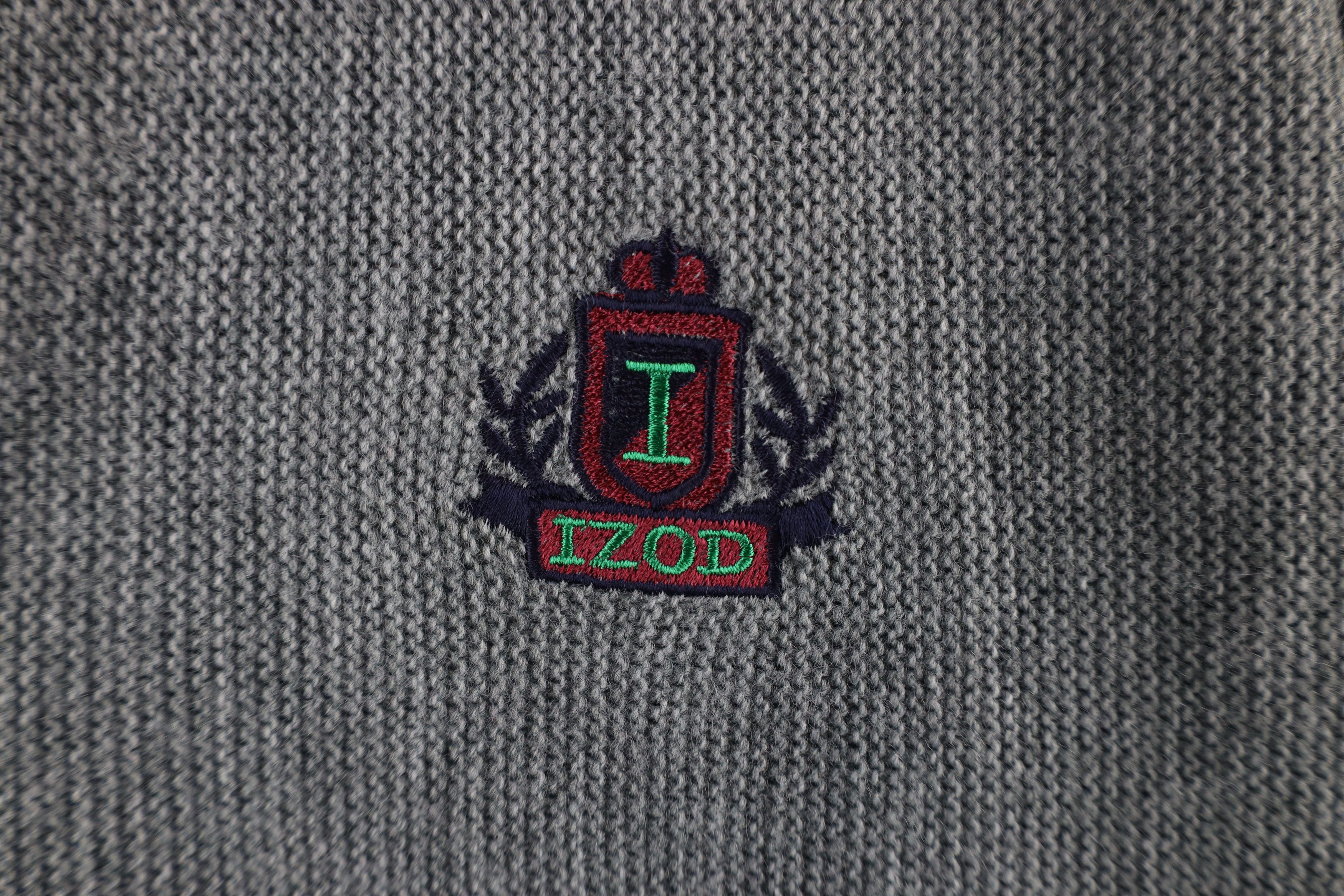 Izod Vintage 90s Izod Out Knit Button Cardigan Sweater Gray USA Size US L / EU 52-54 / 3 - 4 Thumbnail