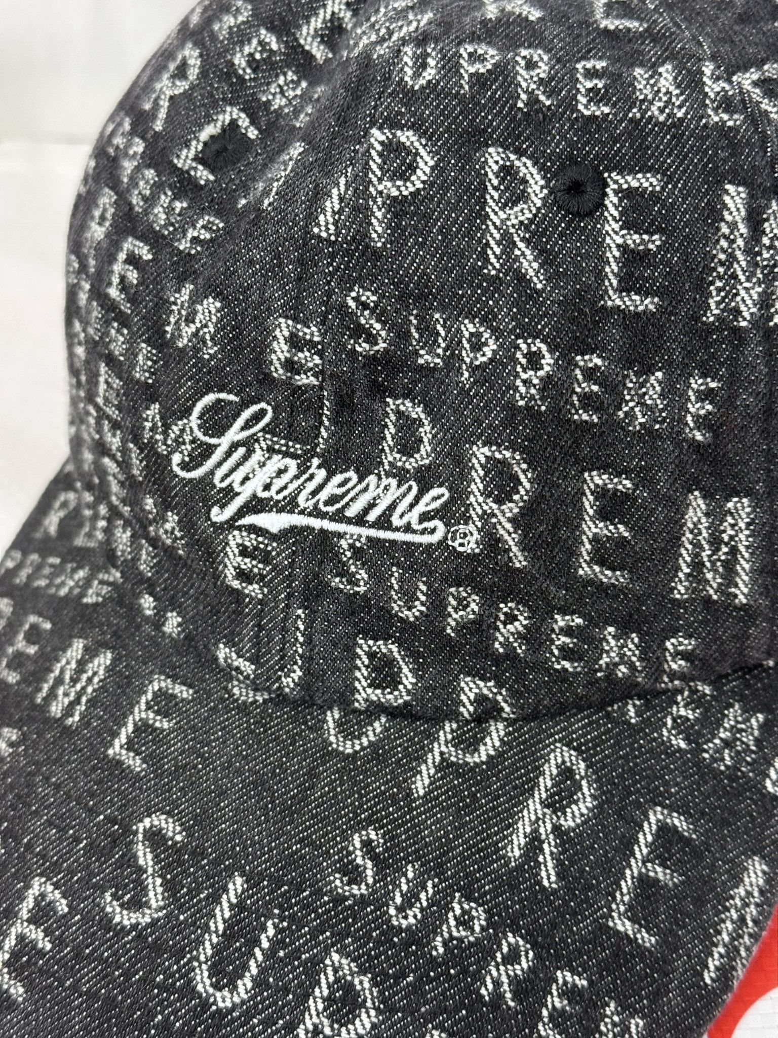 Supreme Supreme Warp Jacquard Logos Denim 6-Panel Black SS