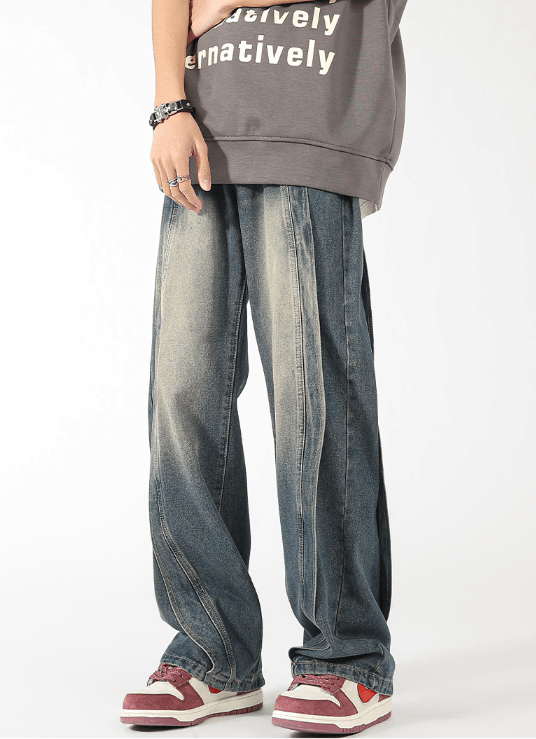 Japanese Brand American men's loose wide-leg patchwork scimitar jeans Size US 32 / EU 48 - 3 Thumbnail