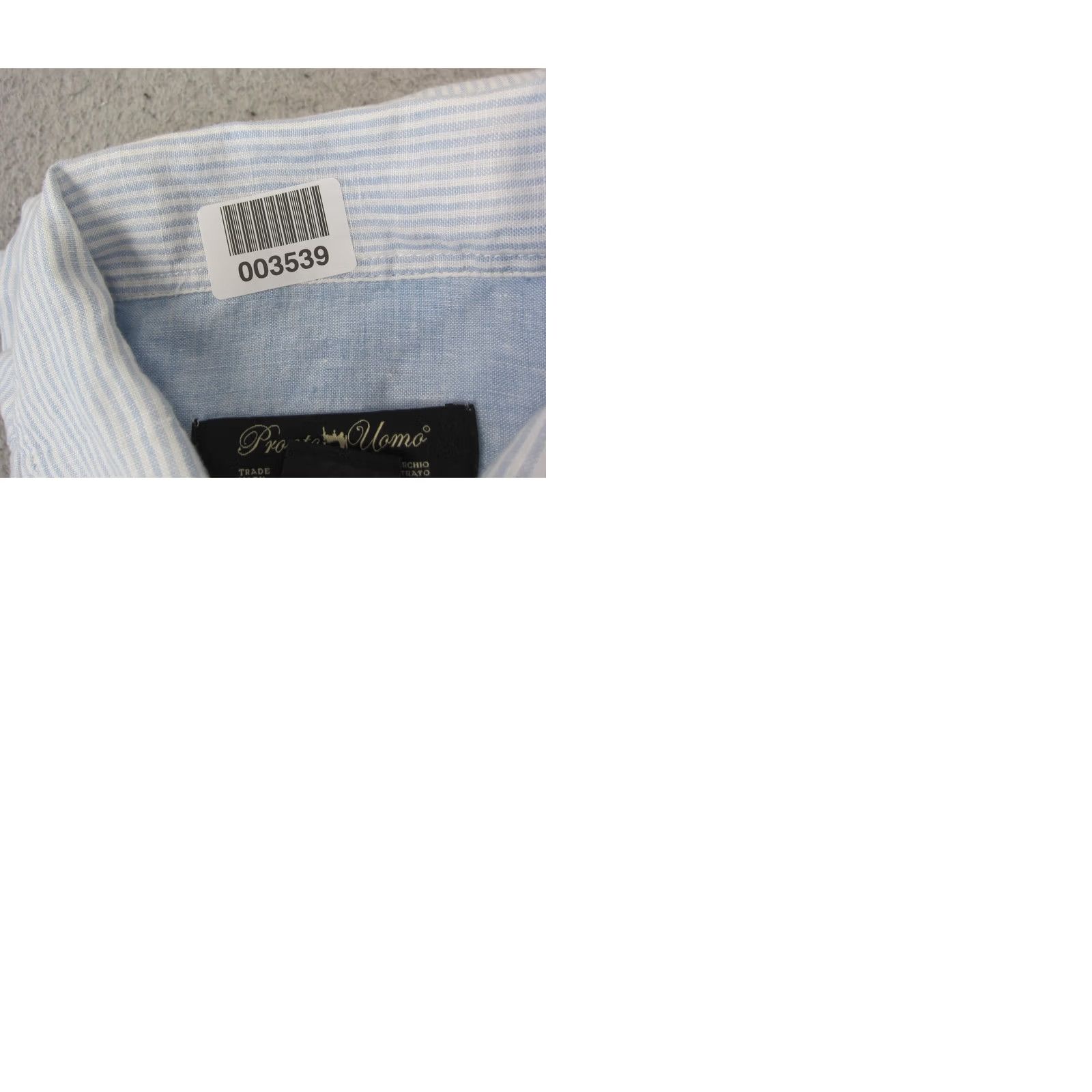 Pronto Uomo Pronto Uomo Shirt Mens Large Blue Linen Button-Up Striped Casual Size US L / EU 52-54 / 3 - 9 Thumbnail