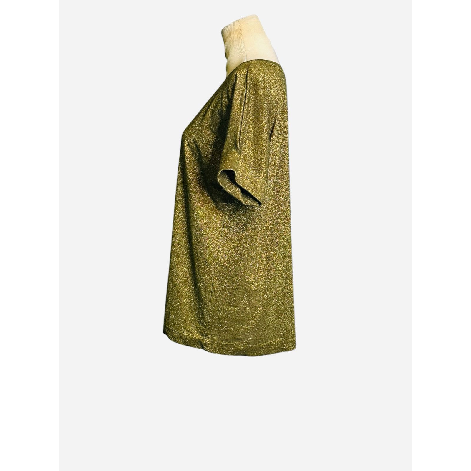 Mango Mango metallic gold cuffed short sleeves top size XS Size XS / US 0-2 / IT 36-38 - 5 Thumbnail