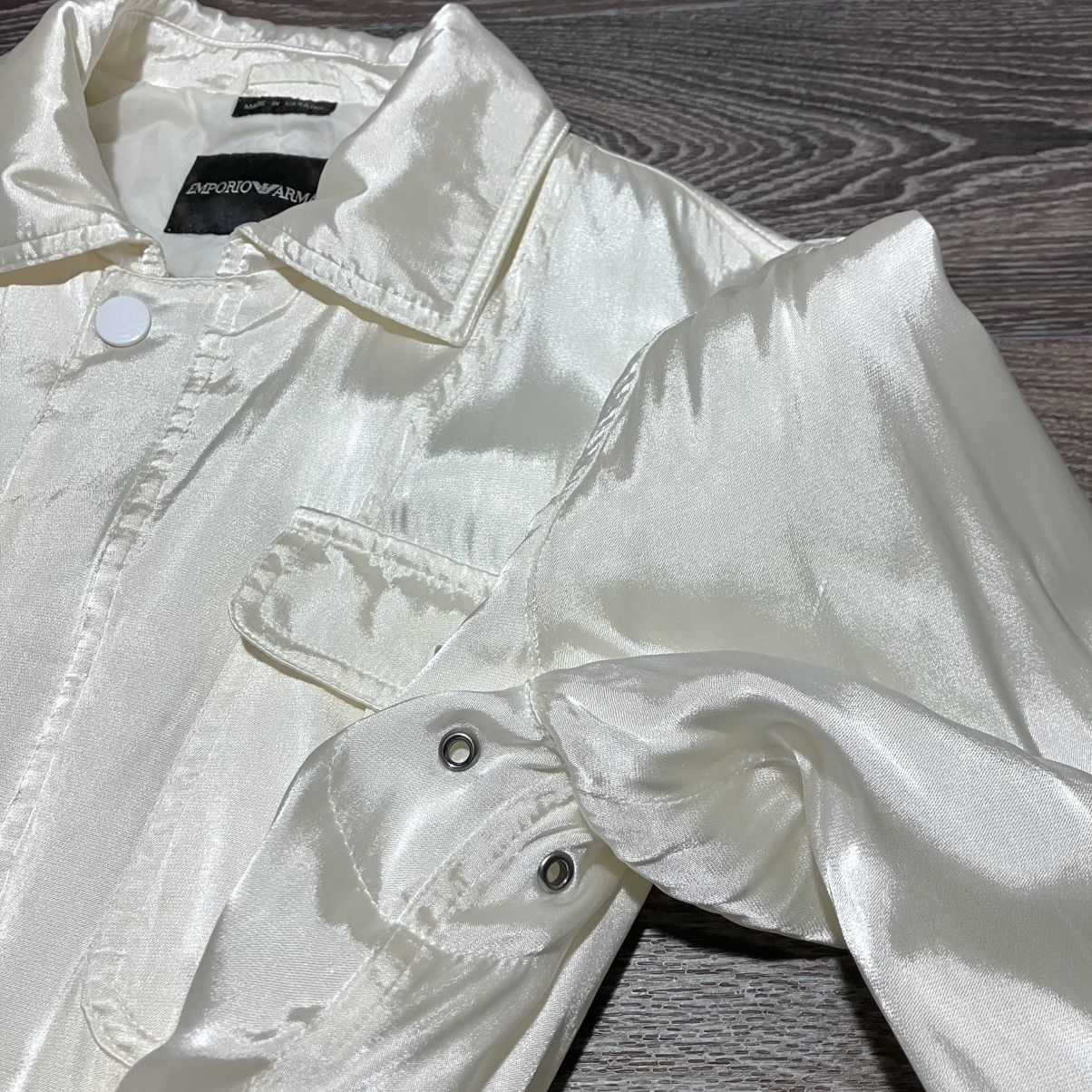 Emporio Armani Archive EMPORIO ARMANI Iridescent Silk/Rayon Manouter Jacket Size US M / EU 48-50 / 2 - 8 Thumbnail