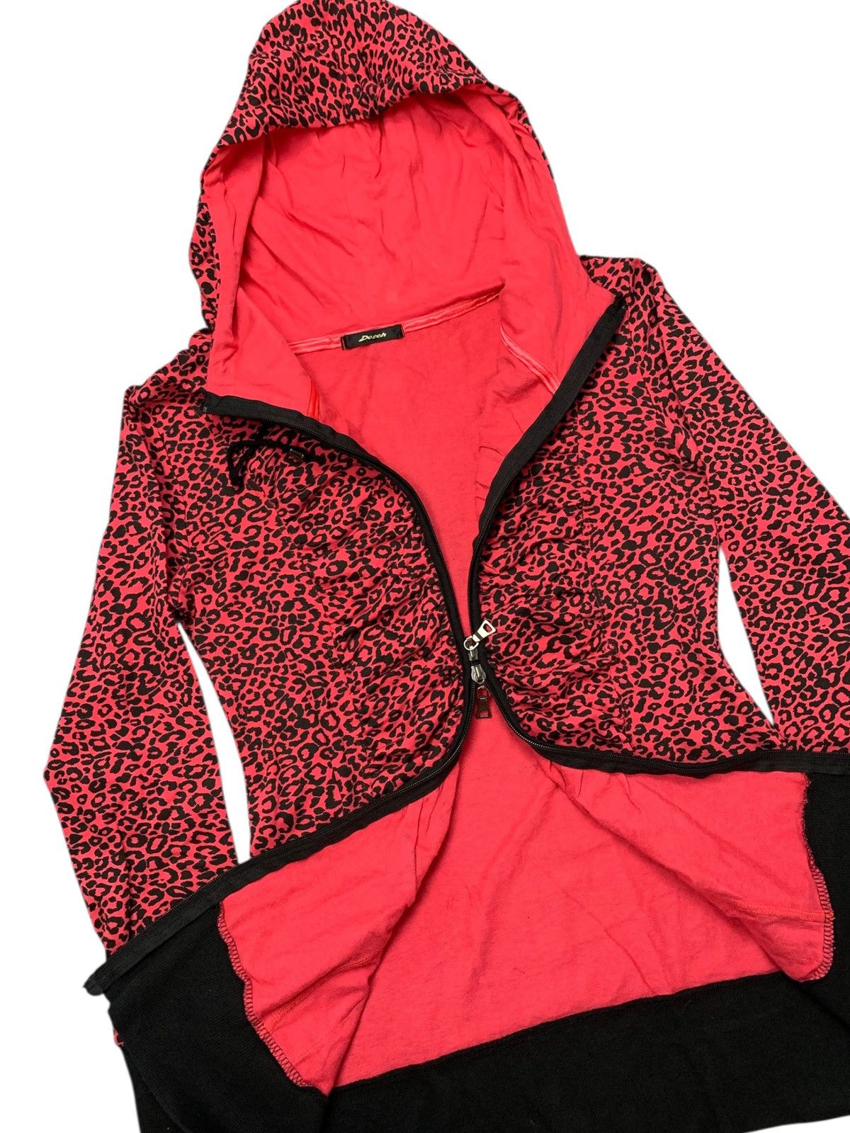 Japanese Brand Y2k DOSCH 🇯🇵 ruffle leopard double zip hoodie japanese brand Size US L / EU 52-54 / 3 - 5 Thumbnail