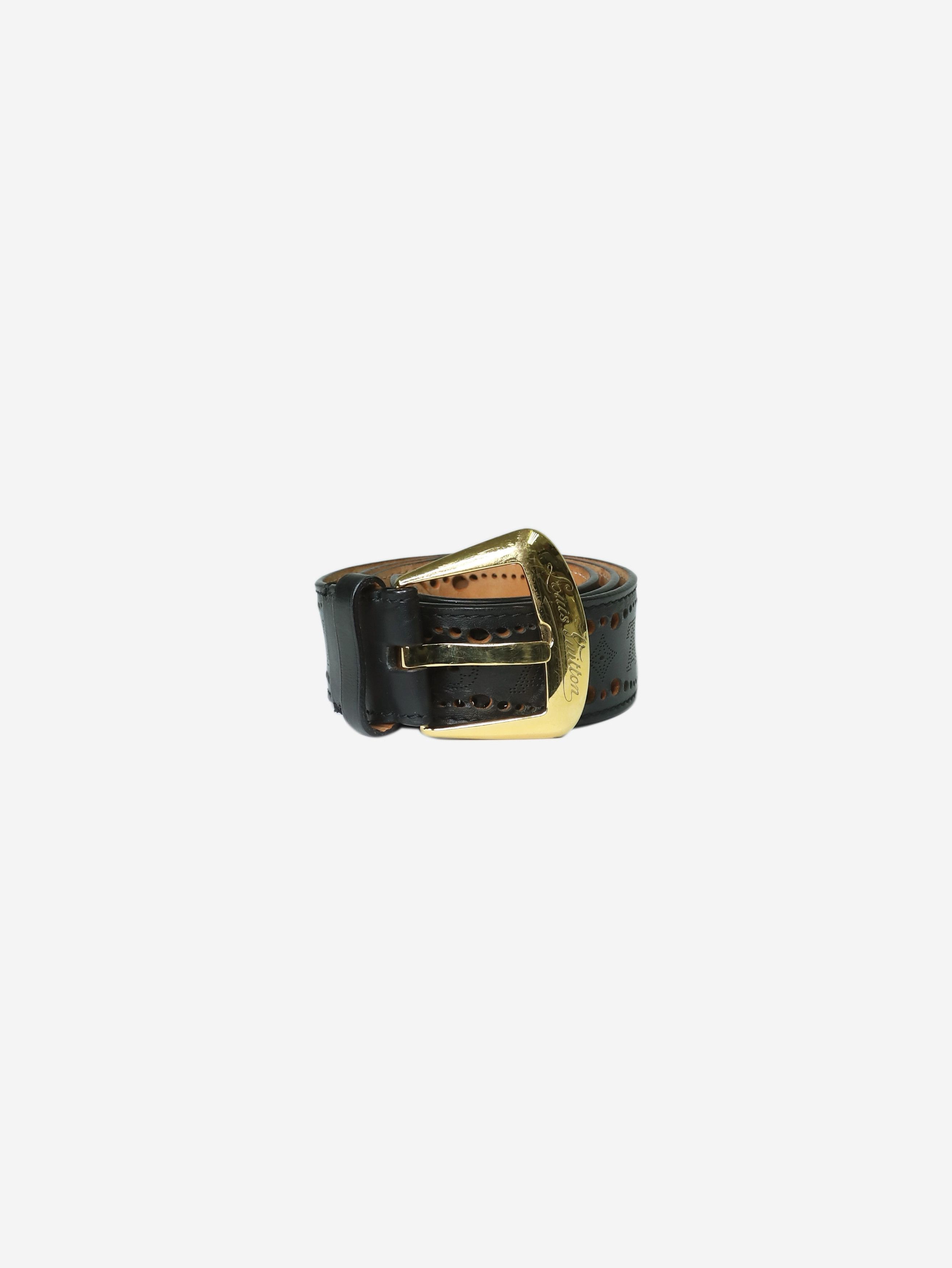 image of Louis Vuitton Black Cutout Branded Belt, Women's