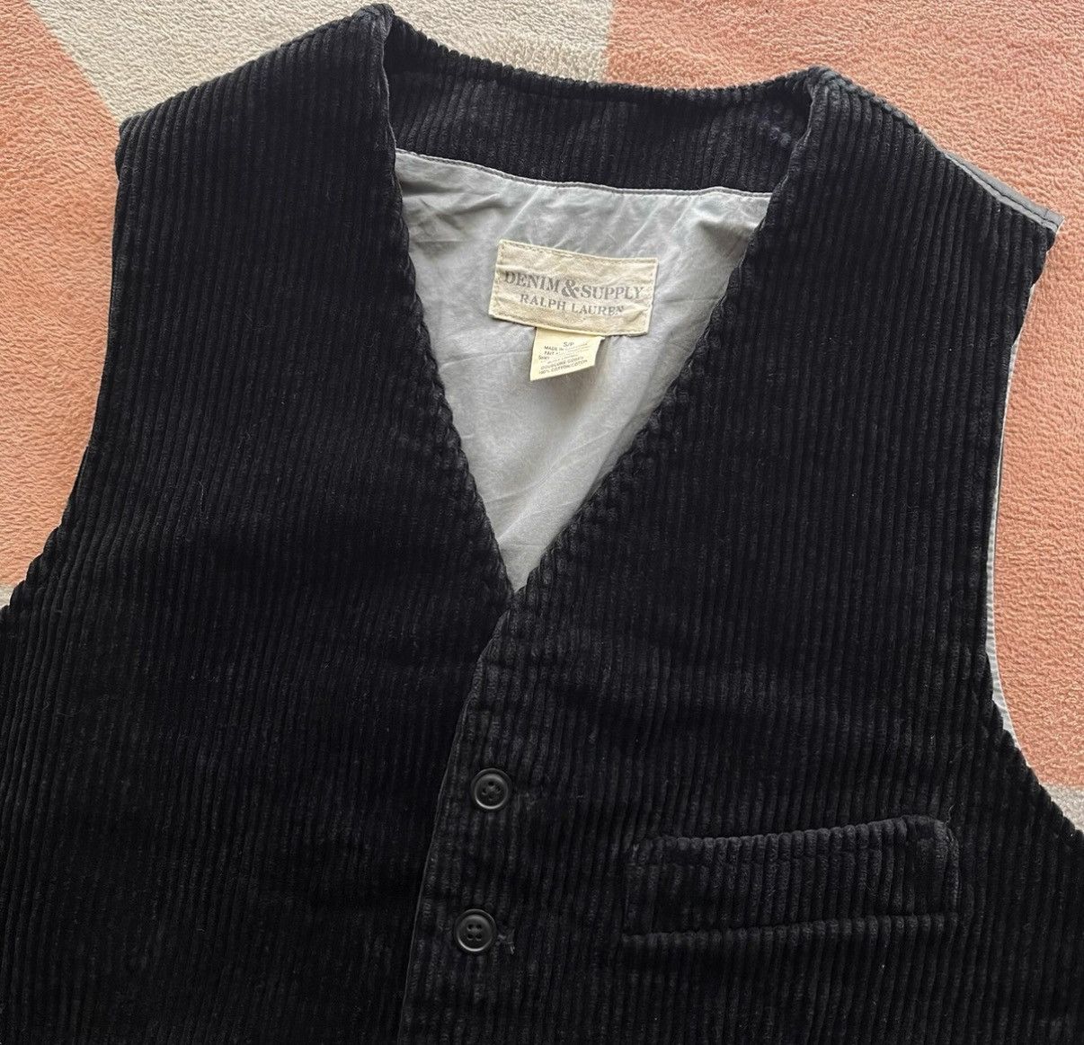 Denim & Supply Ralph Lauren Denim Supply Black Corduroy Vest - Ralph Lauren RL Polo K22 Size US S / EU 44-46 / 1 - 3 Thumbnail