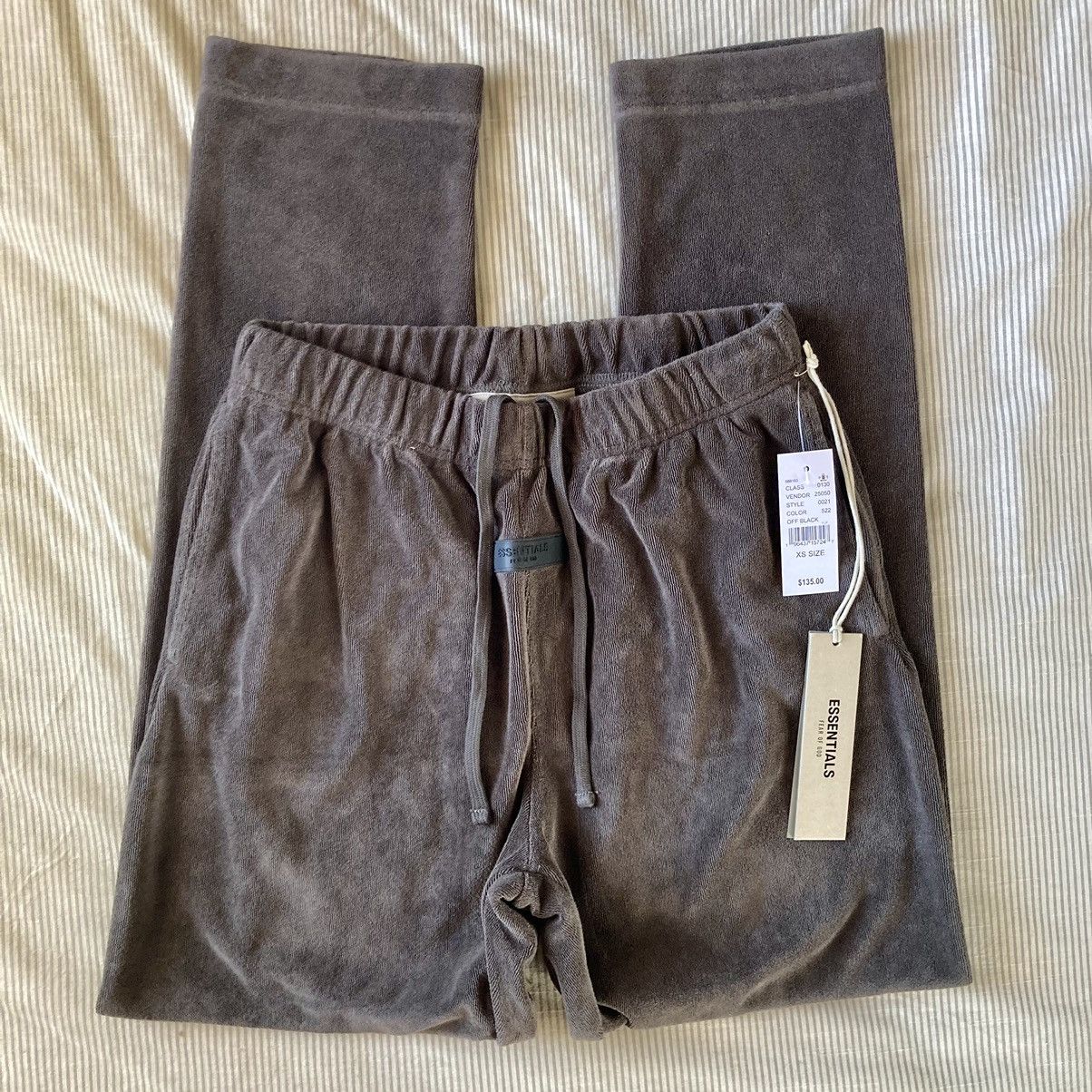 image of Fear Of God Essentials Women's Off-Black Terry Joggers - Xs (Size 26)