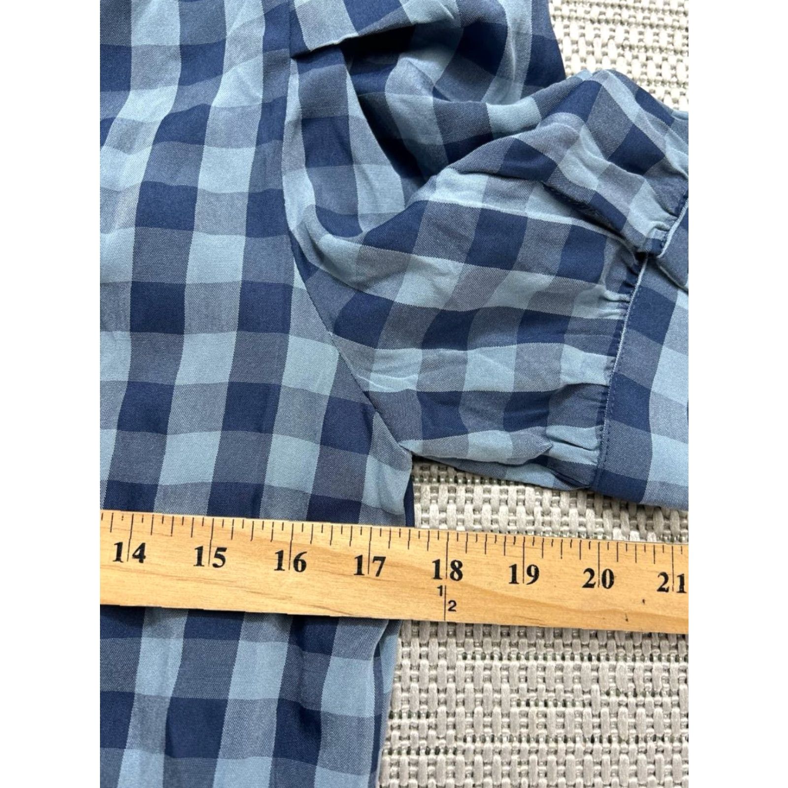 Vintage Rochelle Behrens Shirt Womens XS Blue Blouse Long Sleeve Plaid Button Collared Casual shirt Womens XS Blue Size XS / US 0-2 / IT 36-38 - 7 Thumbnail