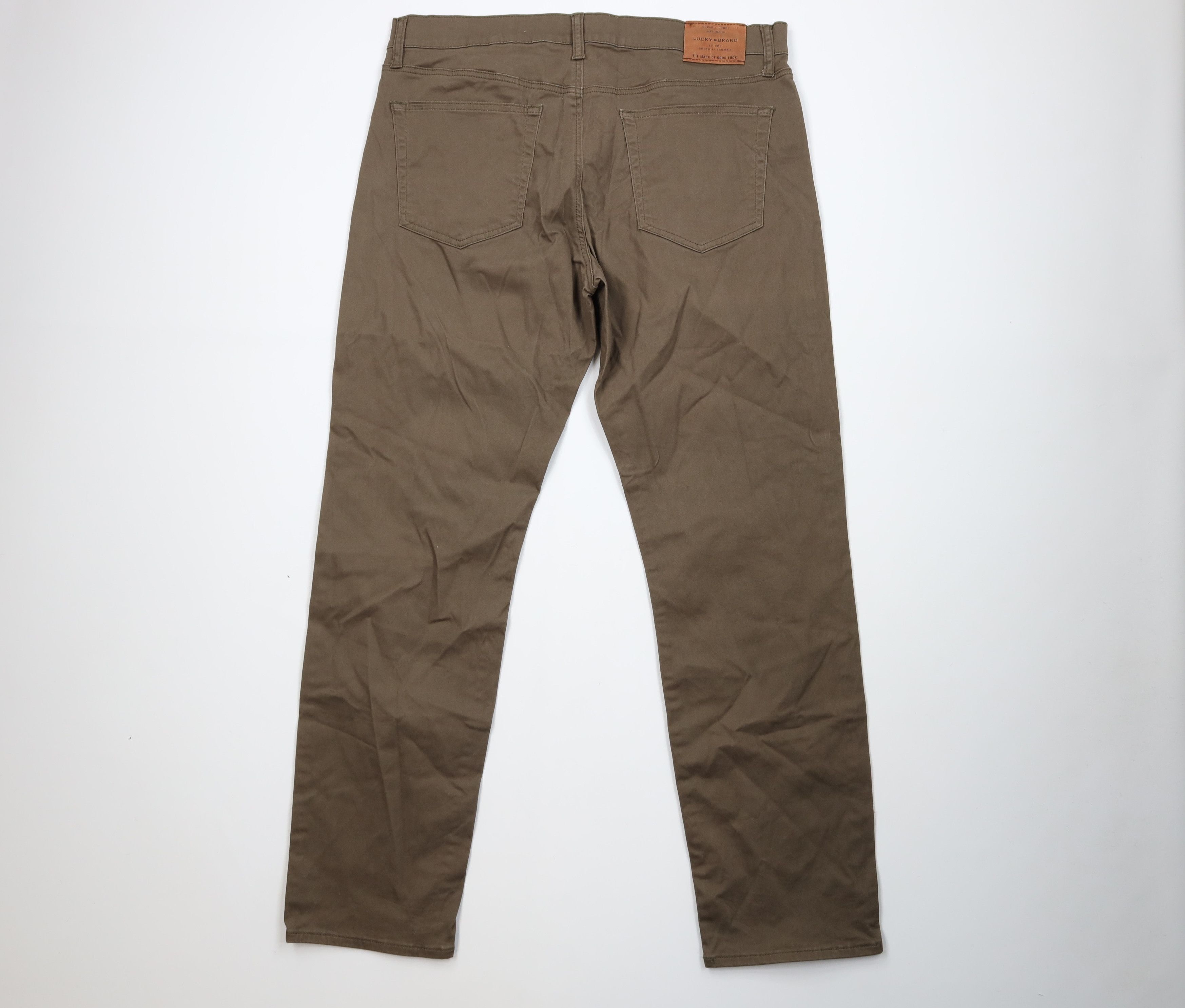 Lucky Brand Lucky Brand Slim Straight Leg Stretch Pants Trousers Brown Size US 36 / EU 52 - 10 Thumbnail