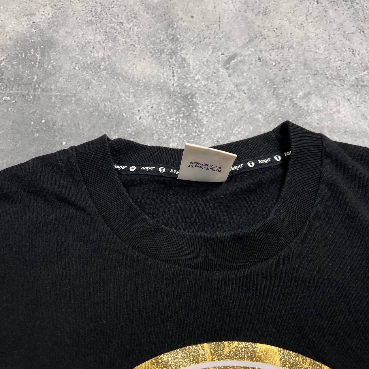 Aape AAPE by A Bathing Ape Gold Logo Universe T Shirt Black Size US S / EU 44-46 / 1 - 3 Thumbnail