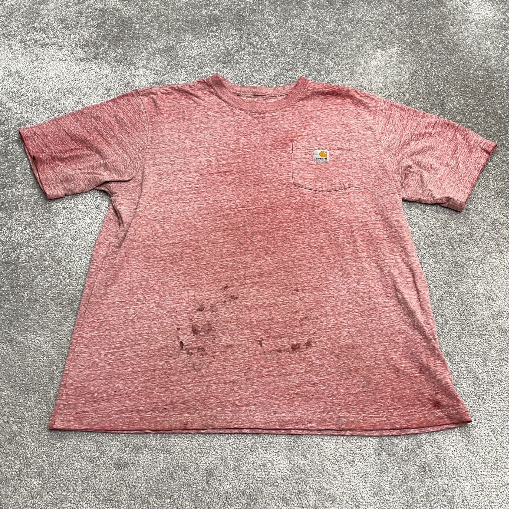 Carhartt Carhartt K87 Original Fit T-Shirt Mens XL Red Crew Neck Short Sleeve Pocket Tee Size US XL / EU 56 / 4 - 2 Thumbnail
