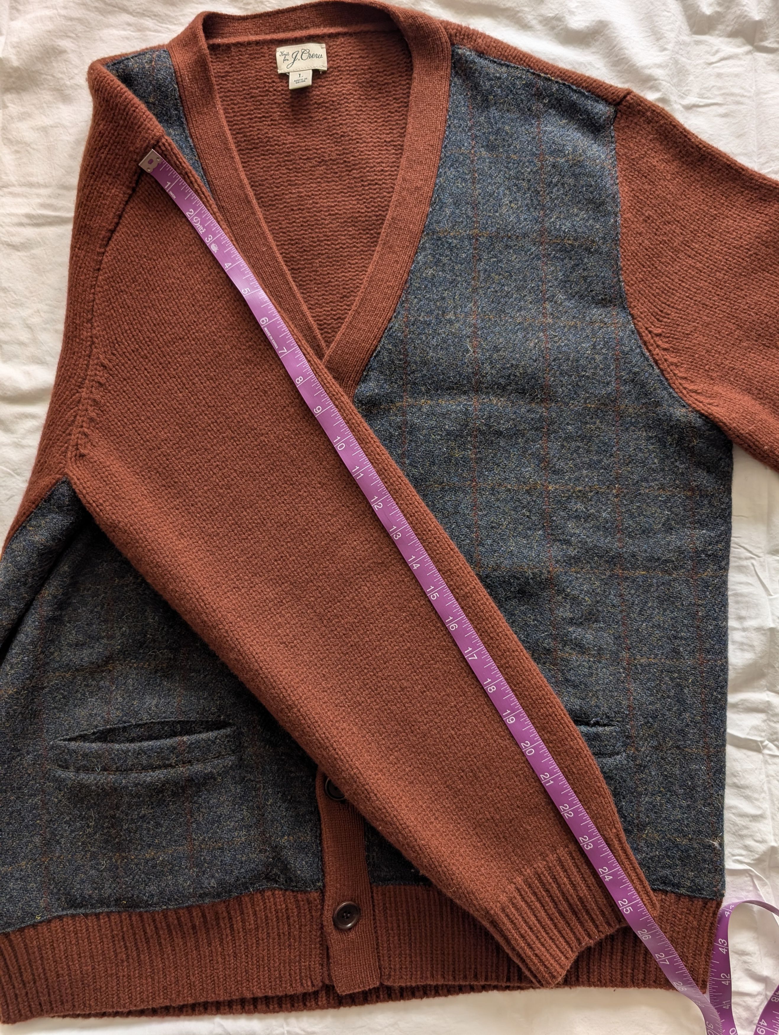 J.Crew J. CREW Wool V-neck Cardigan Sweater in Harris Tweed Size US L / EU 52-54 / 3 - 6 Thumbnail