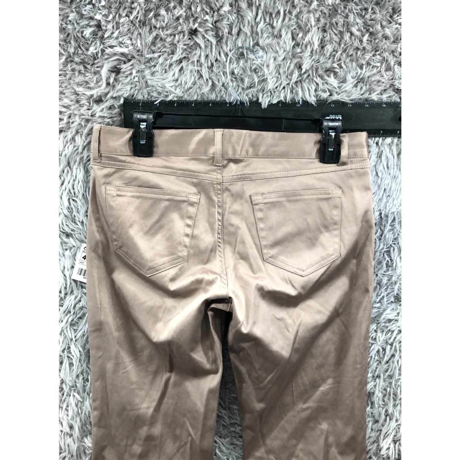 Zara Zara Basic Pants Womens Regular 8 Beige Polyester Straight Front, Mid Rise, Classic Dress Pants Size 30" / US 8 / IT 44 - 6 Thumbnail