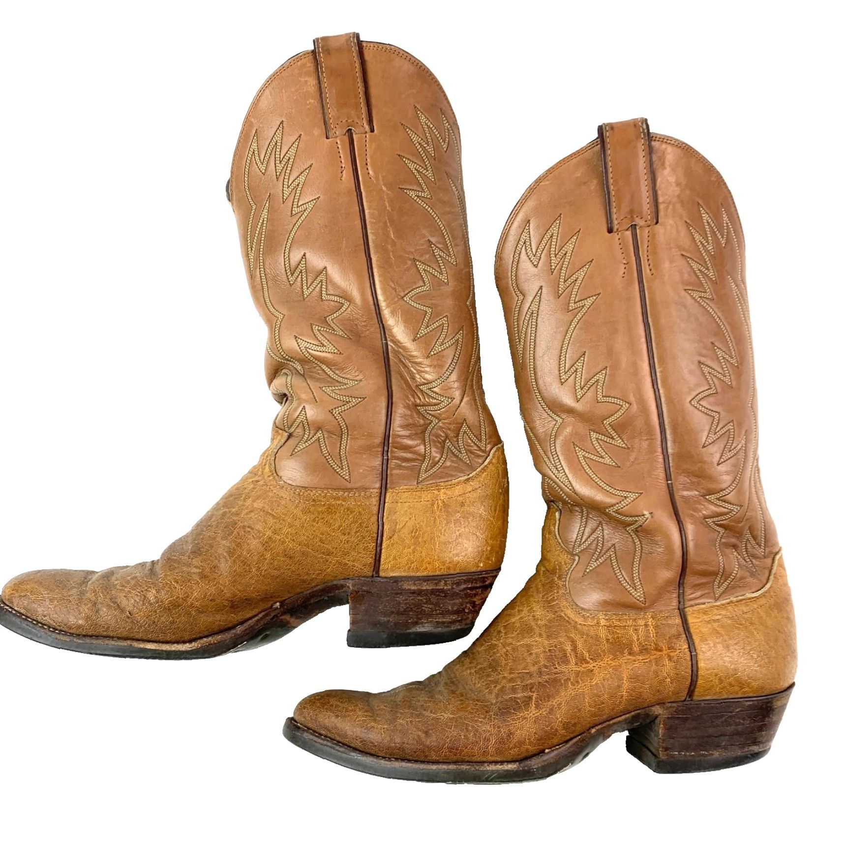 Justin Boots VINTAGE Justin Boots 9099 Brown Leather Trail Boss Boots Mens US 9 D Western Cowboy Leather Outsole Men's Boots Size US 9 / EU 42 - 5 Thumbnail