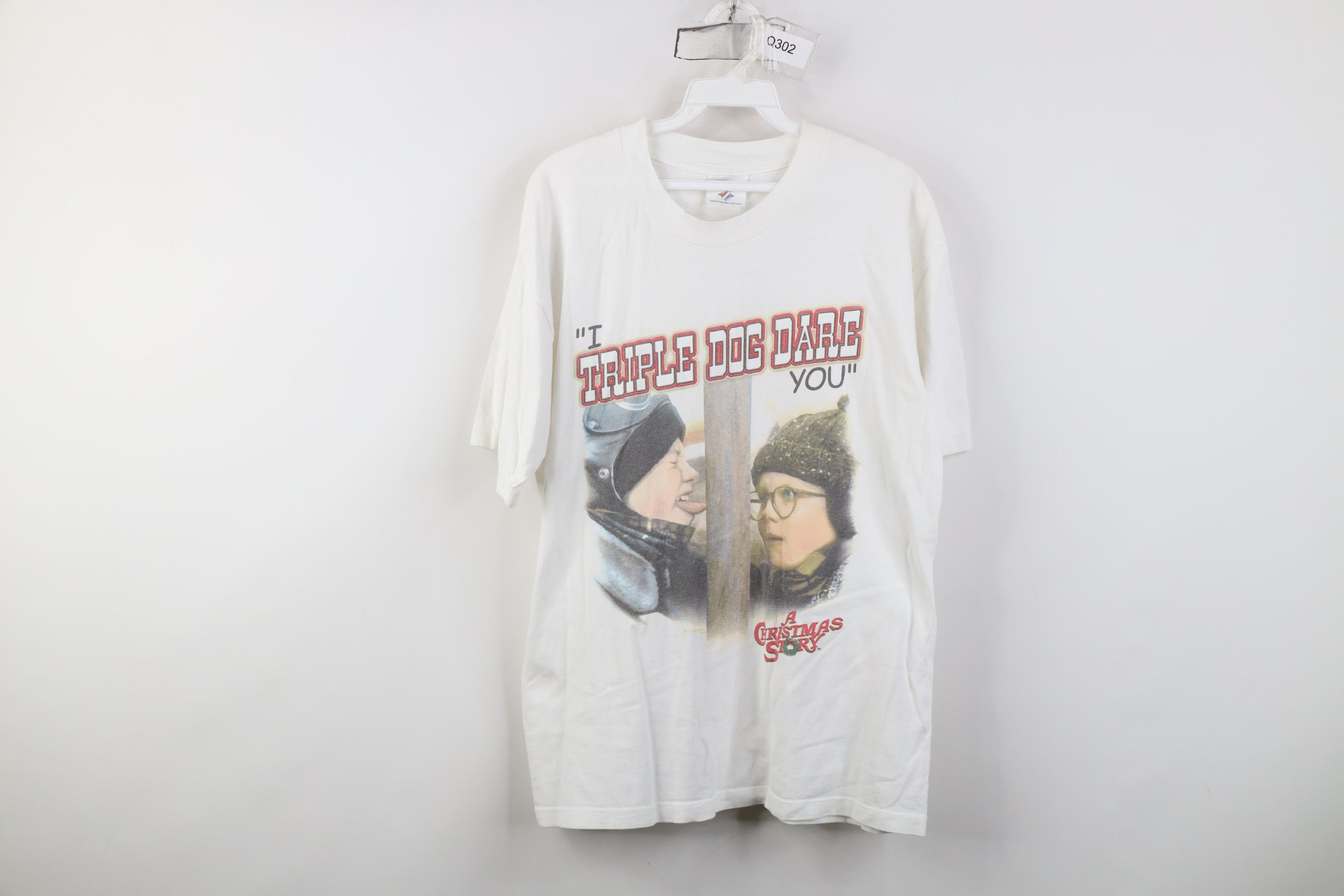 Vintage Vintage 90s Y2K Dog Dare You A Christmas Story T-Shirt Size US M / EU 48-50 / 2 - 1 Thumbnail