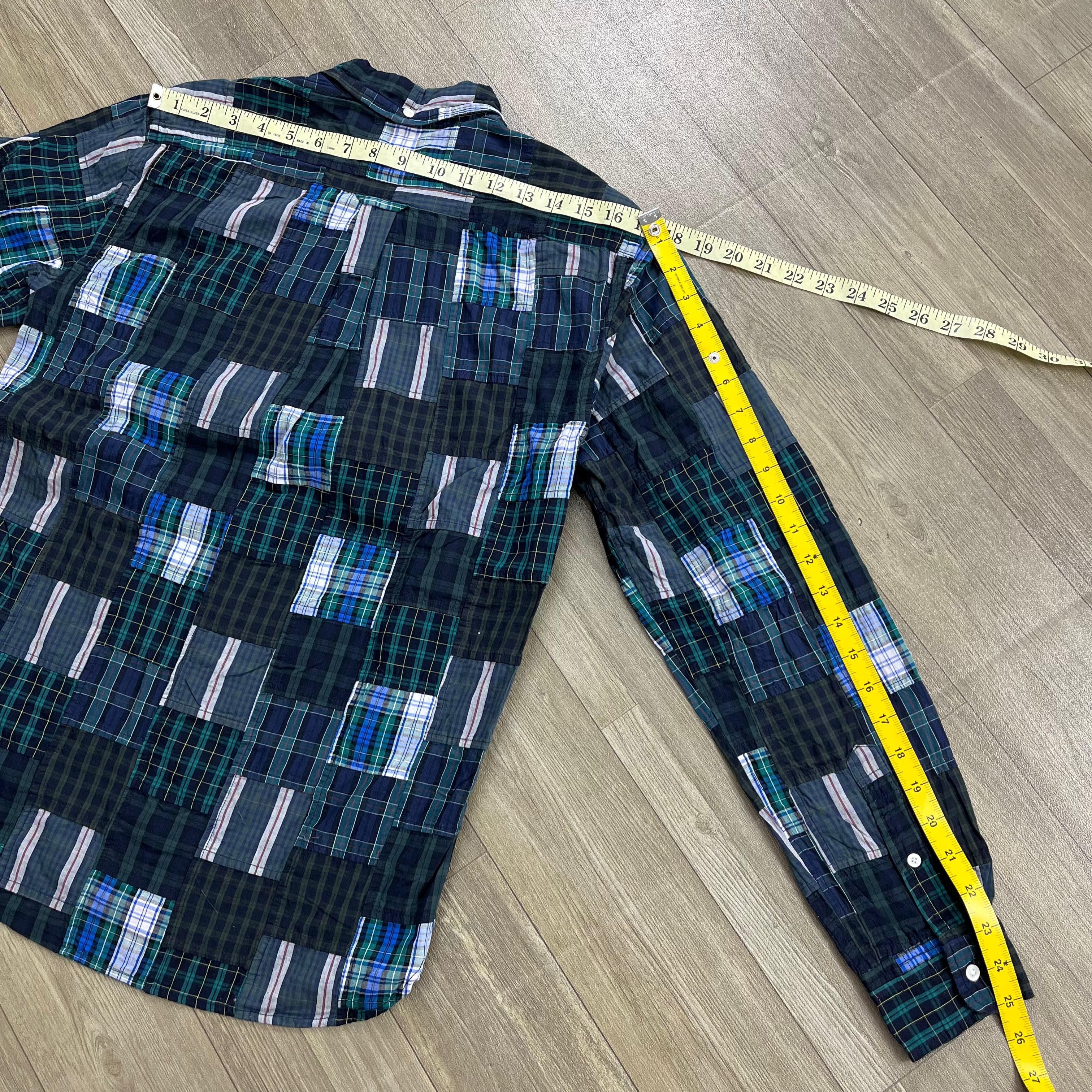 Beams Plus 00's Beams Plus Japanese Brand Patchwork Plaid Long Shirt Size US M / EU 48-50 / 2 - 17 Thumbnail