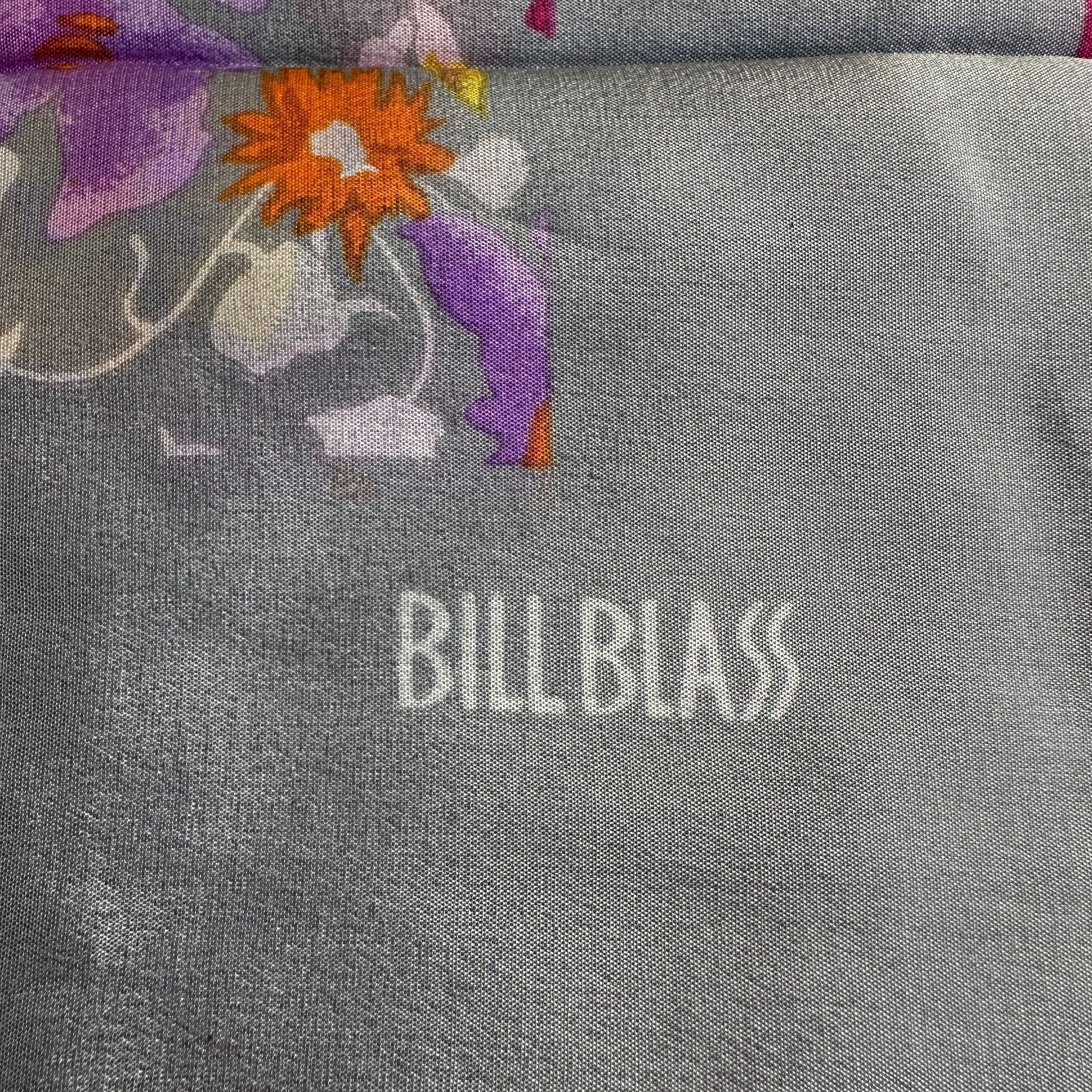 Bill Blass Bill Blass Silk Scarf, Gray Floral Square, 27x27, Vintage Ba Size ONE SIZE - 2 Thumbnail