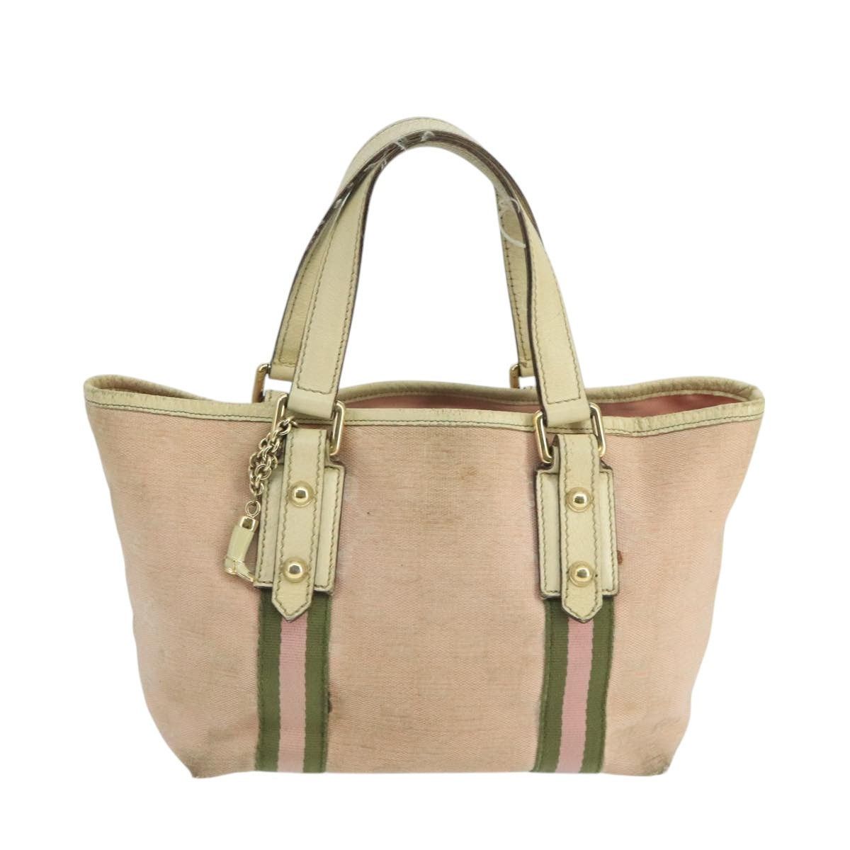 Gucci GUCCI GG Canvas Hand Bag Pink Cream Gold Size ONE SIZE - 2 Thumbnail