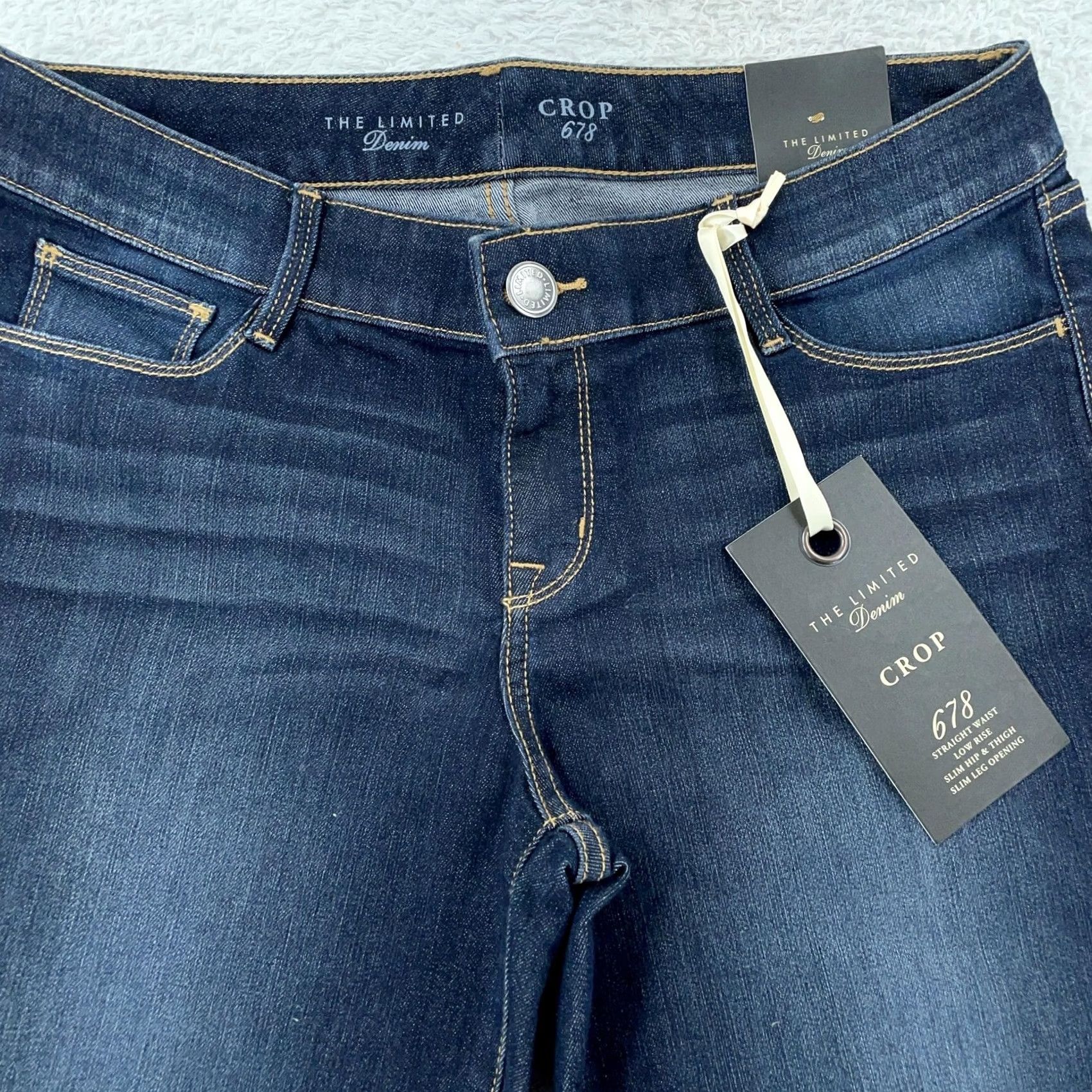 Vintage The Limited Jeans Slim Low Rise Crop Womens 8 Dark Wash 32x22 Denim Cotton Polyester Spandex Pockets 678 Size 30" / US 8 / IT 44 - 2 Thumbnail